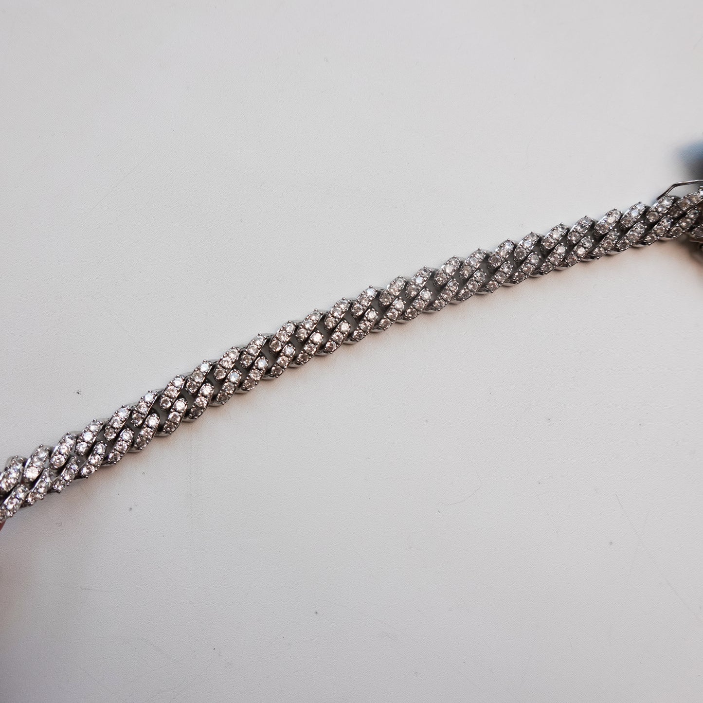 14k White Gold Plated Cuban Link Bracelet