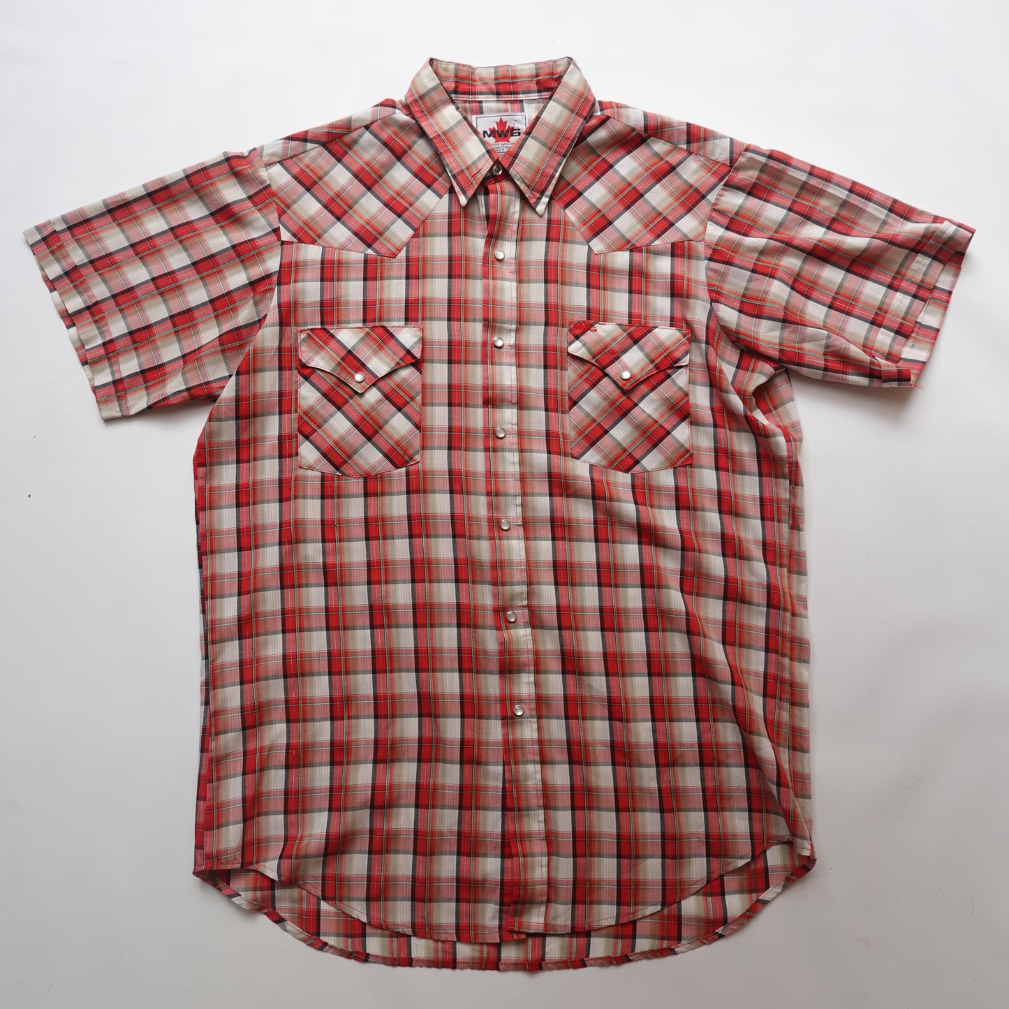 Vintage MWG Light Red S/S Flannel - Size L