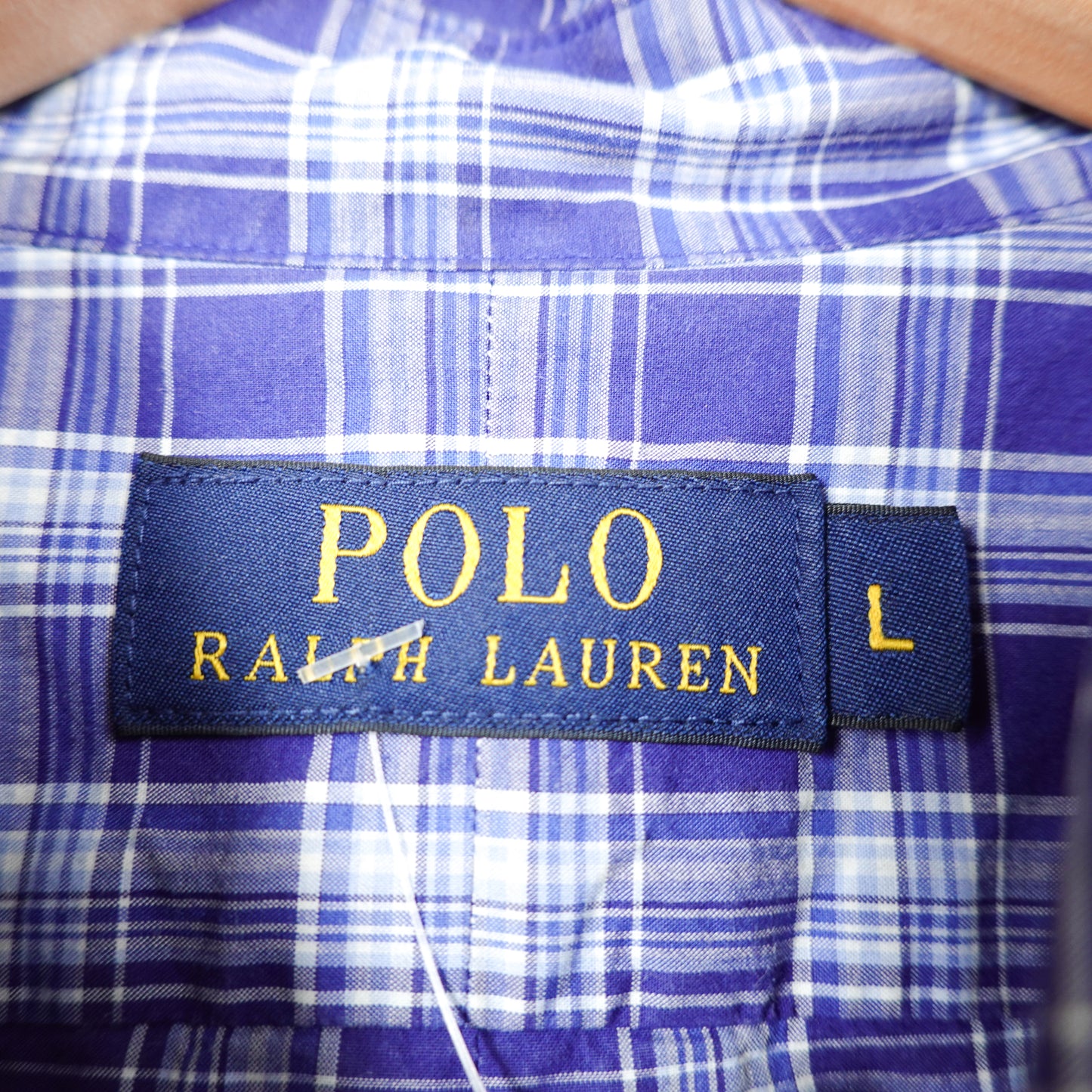 Polo RL Blue Plaid Button Up - Size L