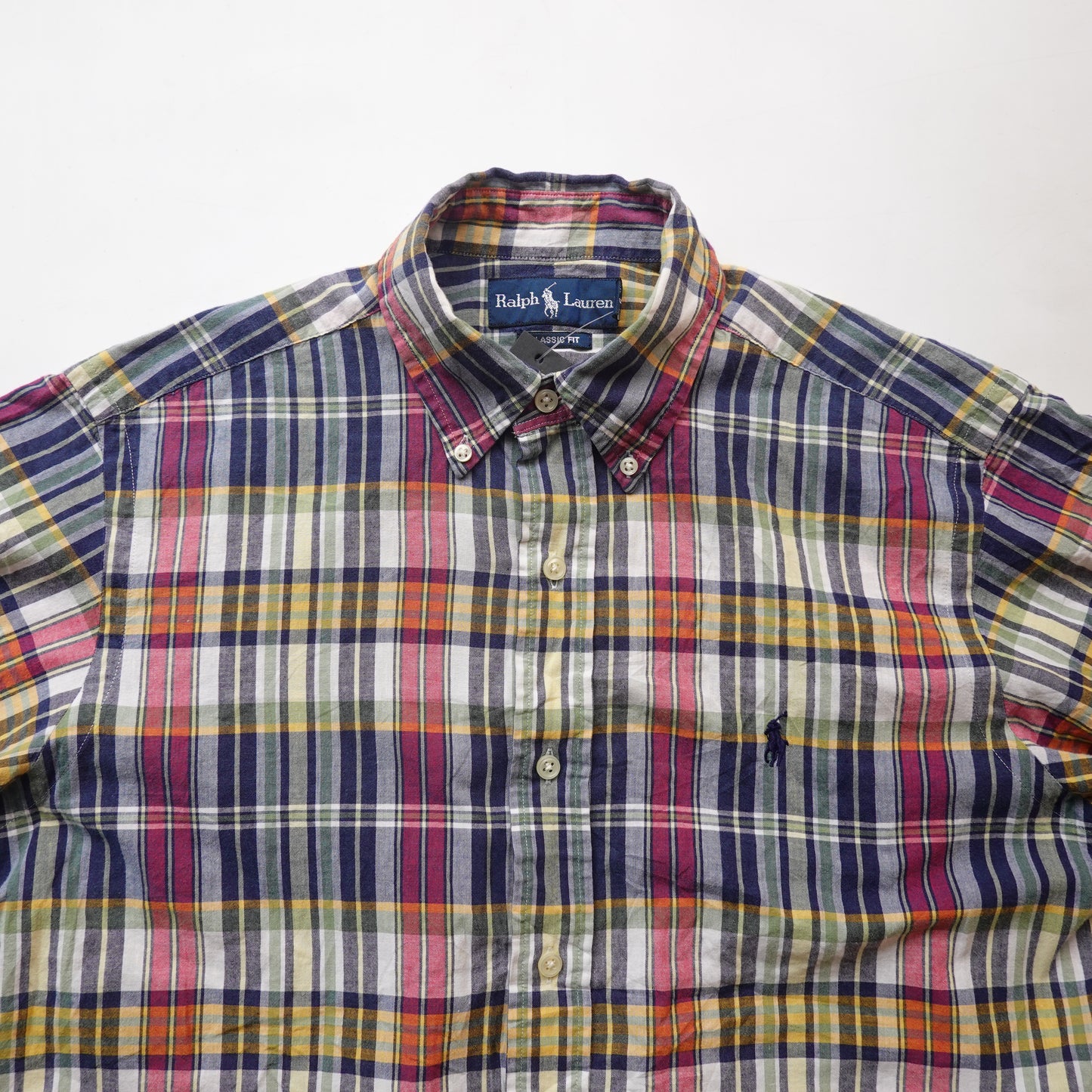Vintage Polo RL Plaid SS BU - Size S