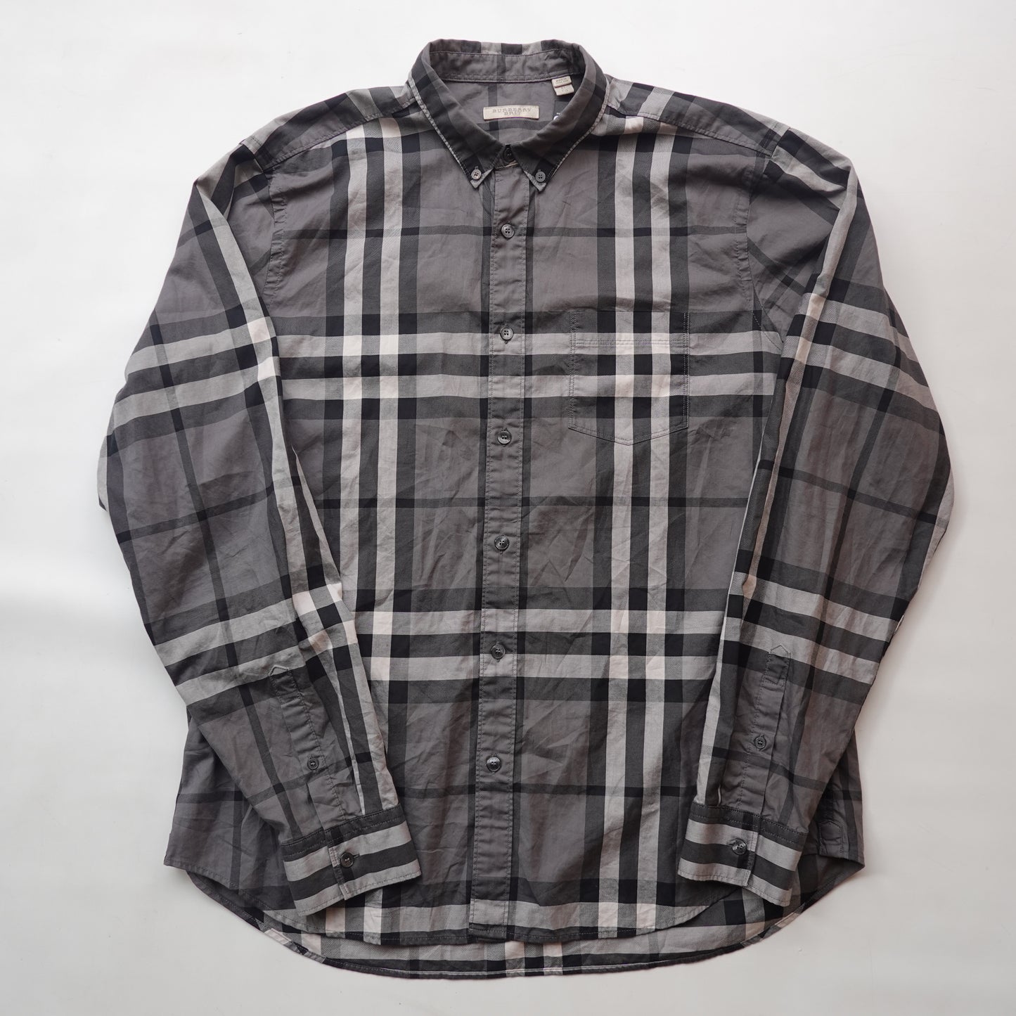 Burberry Brit Plaid Button Up GREY - Size XL
