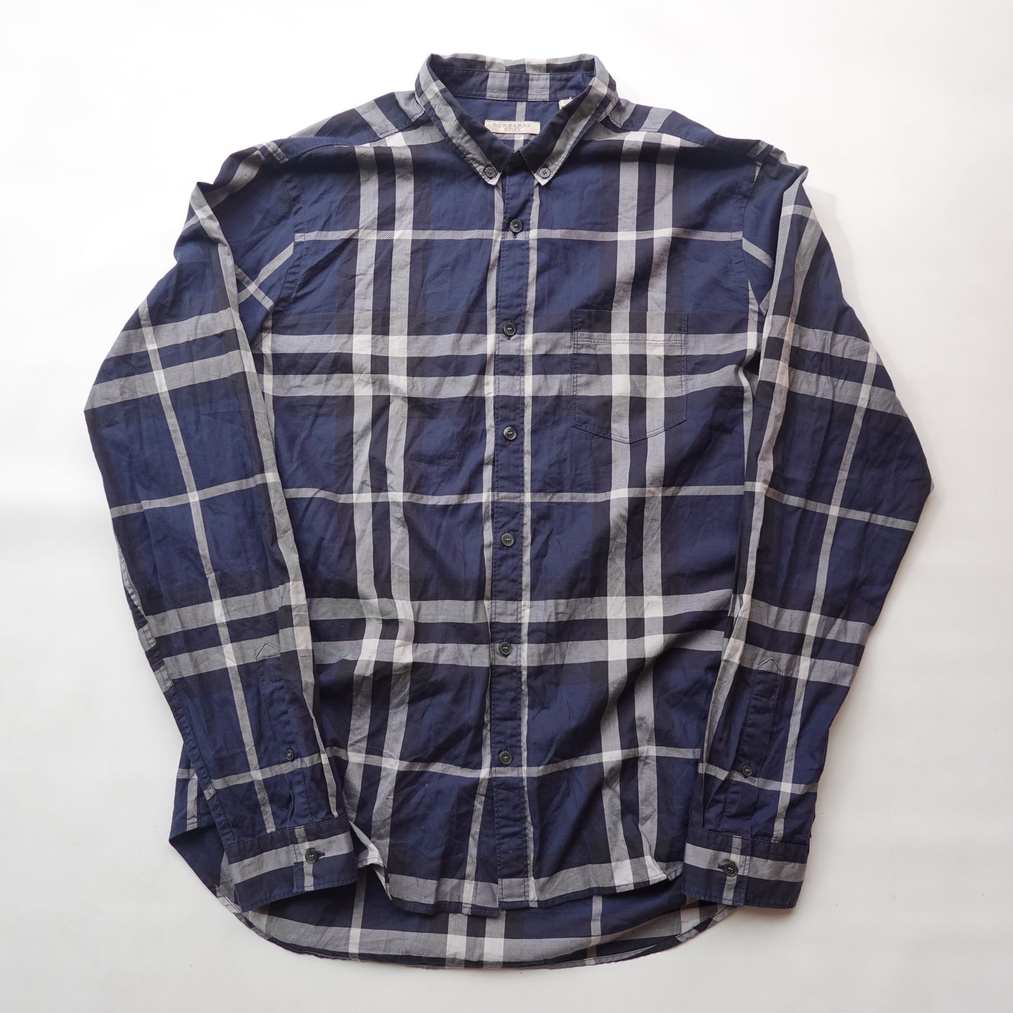 Burberry Brit Plaid Button Up NAVY - Size XL