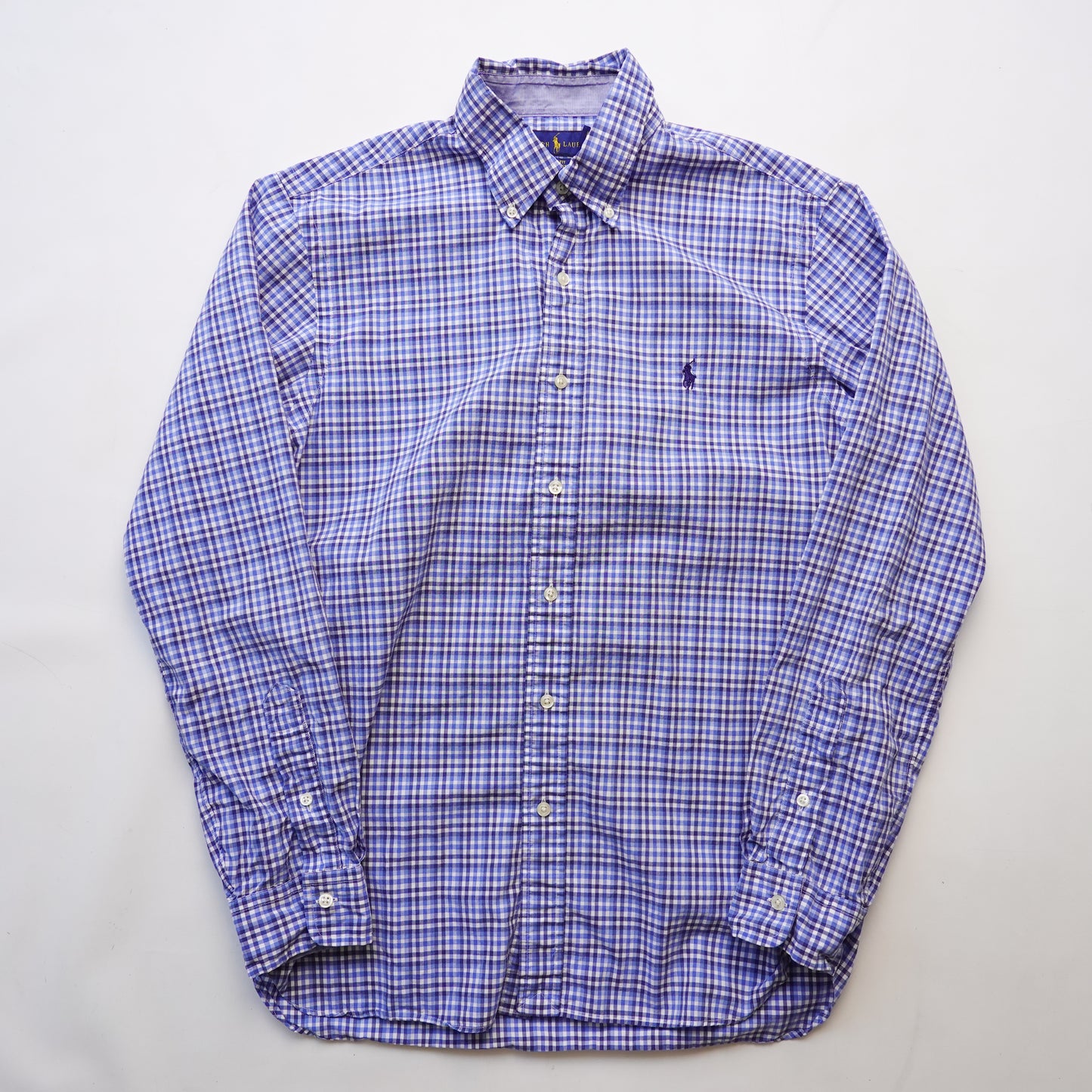 Polo RL Blue Plaid Button Up - Size M