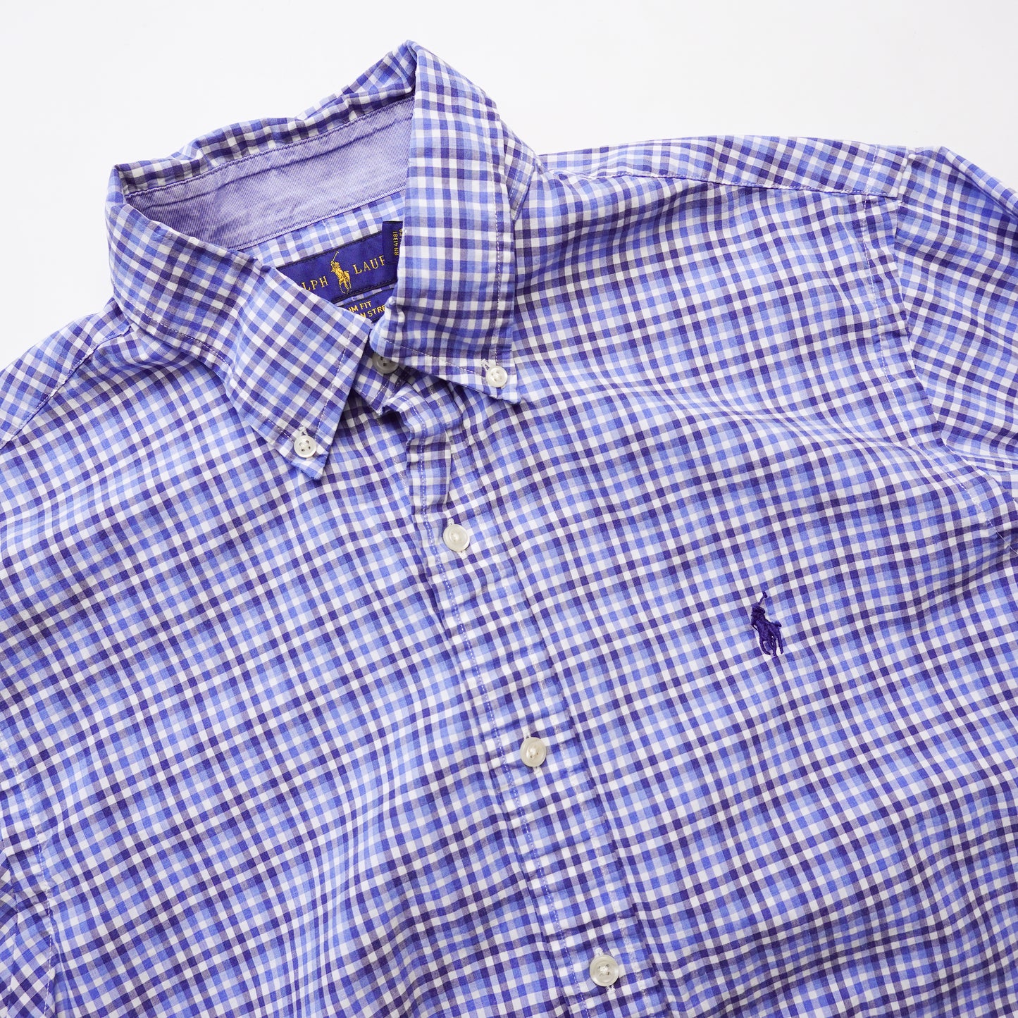 Polo RL Blue Plaid Button Up - Size M