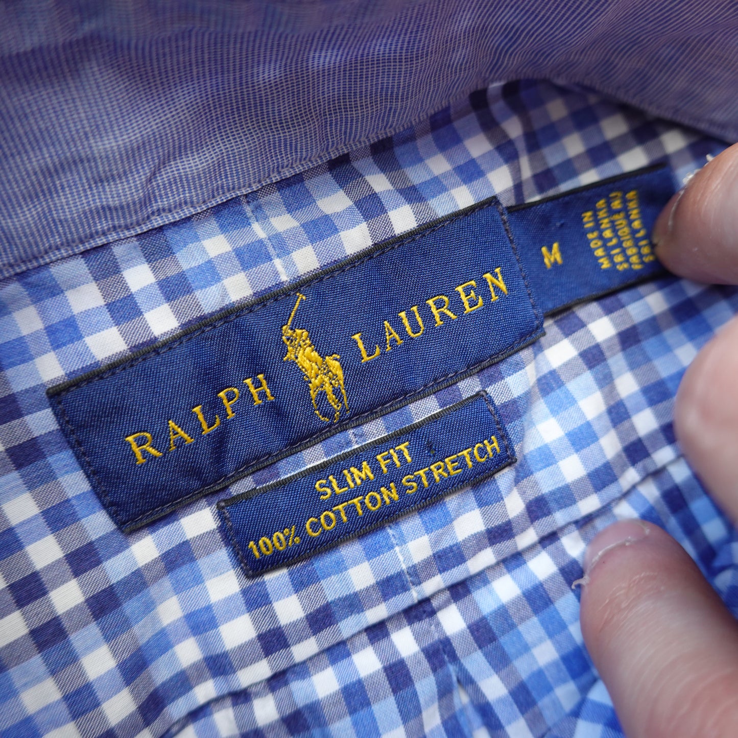 Polo RL Blue Plaid Button Up - Size M