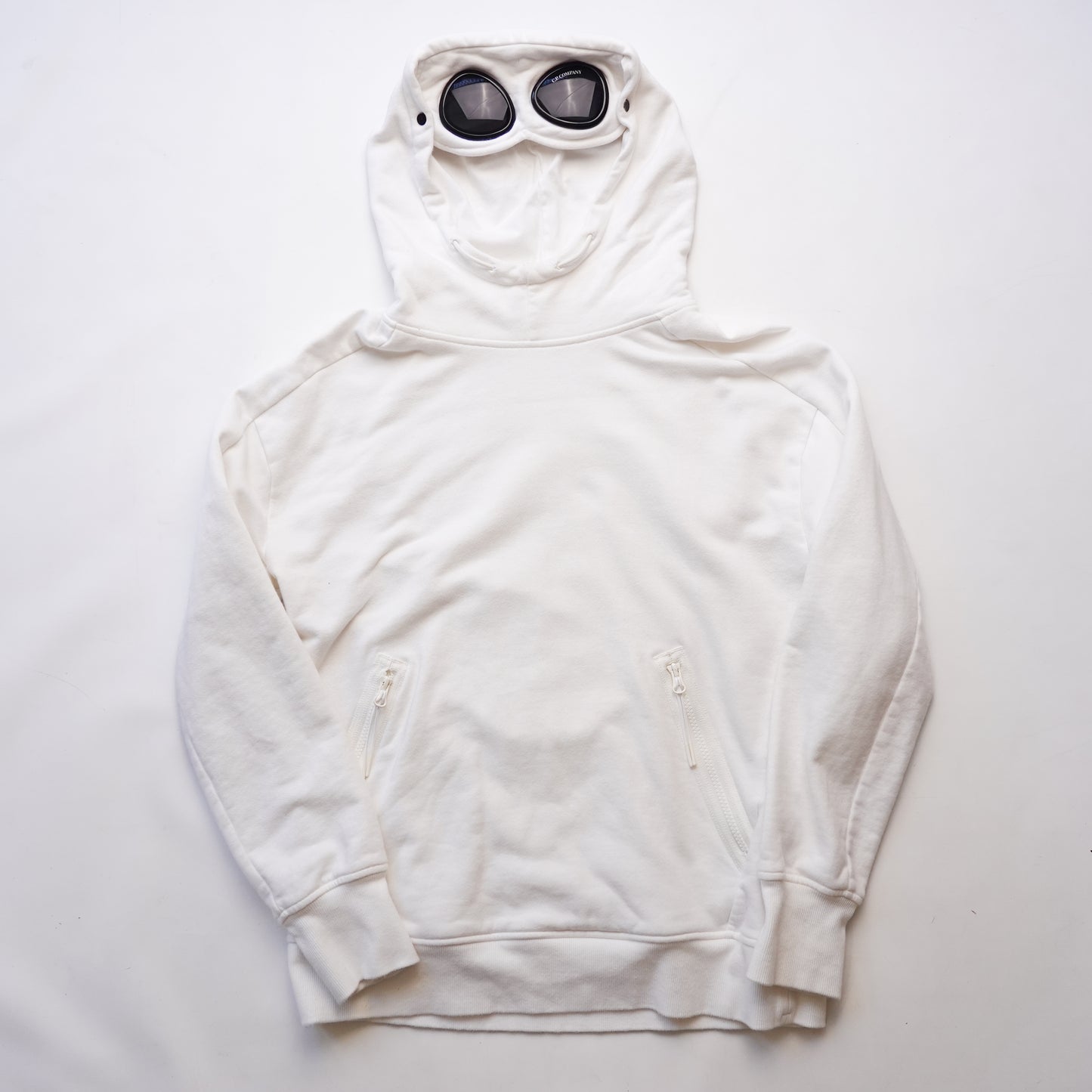 CP Company White Goggle Hoodie - Size M