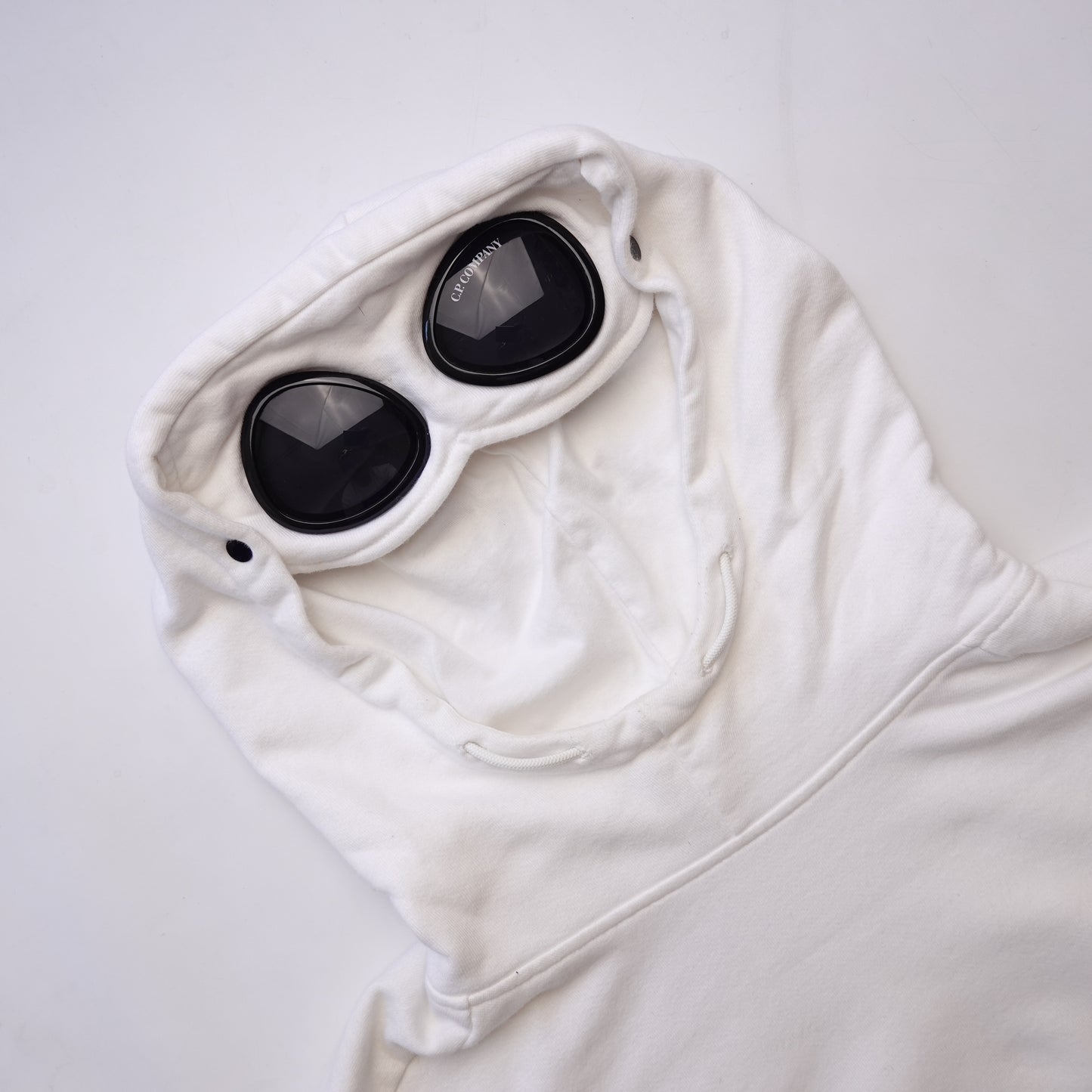 CP Company White Goggle Hoodie - Size M