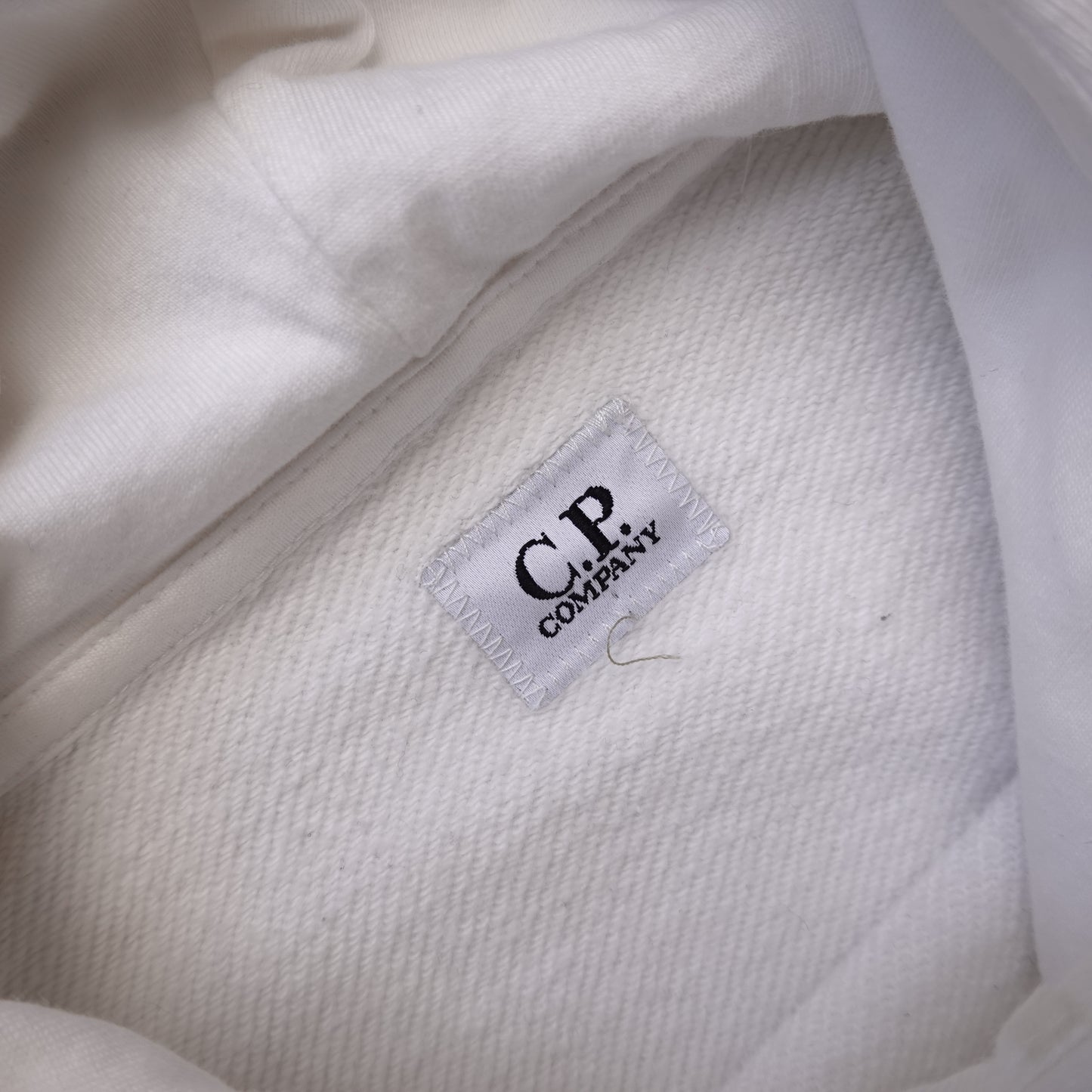 CP Company White Goggle Hoodie - Size M