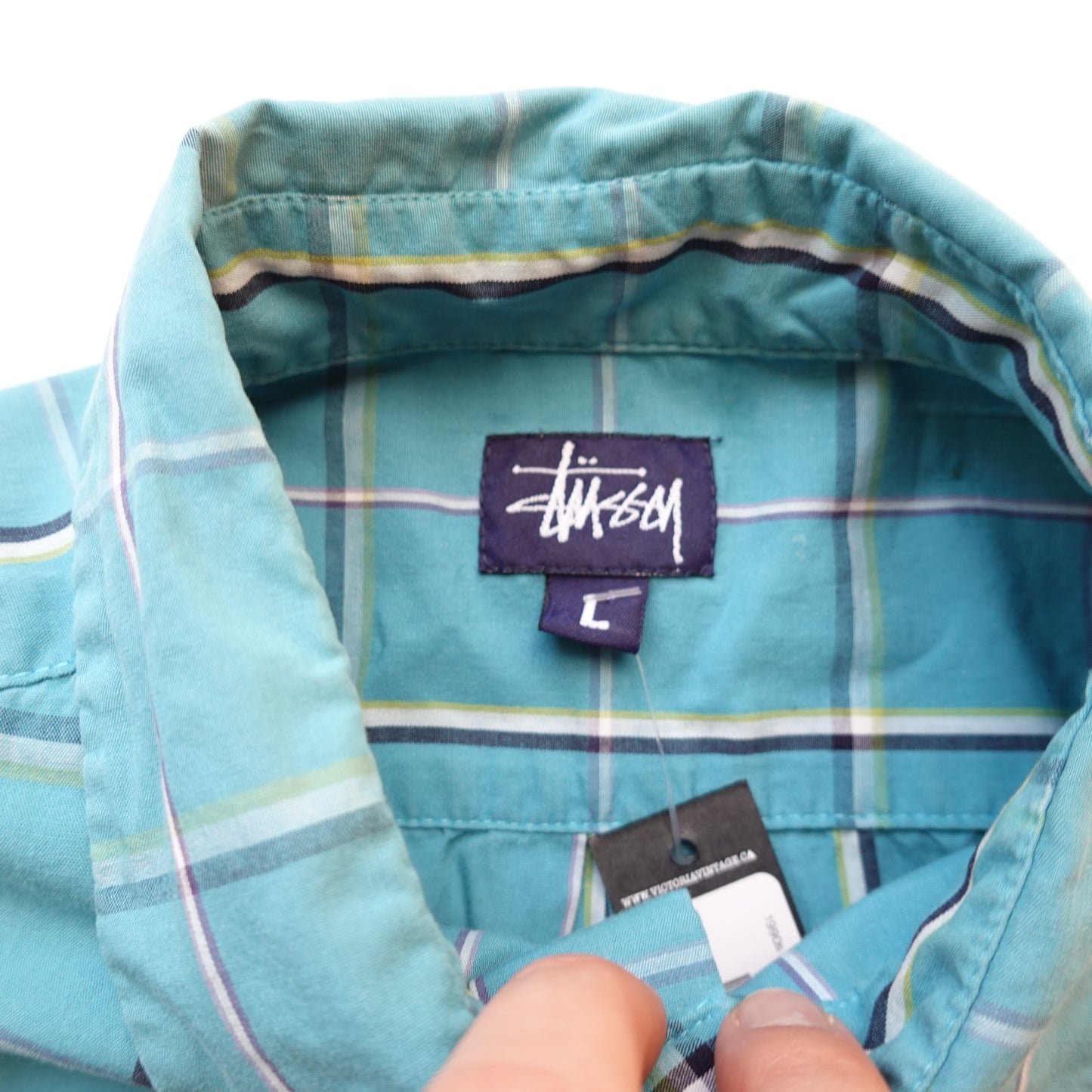 1990s Stussy Plaid SS Button Up - Size L