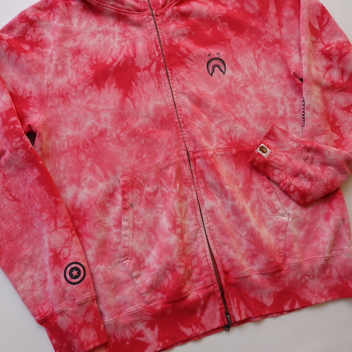 Bape Tie Dye Shark Hoodie - Size L