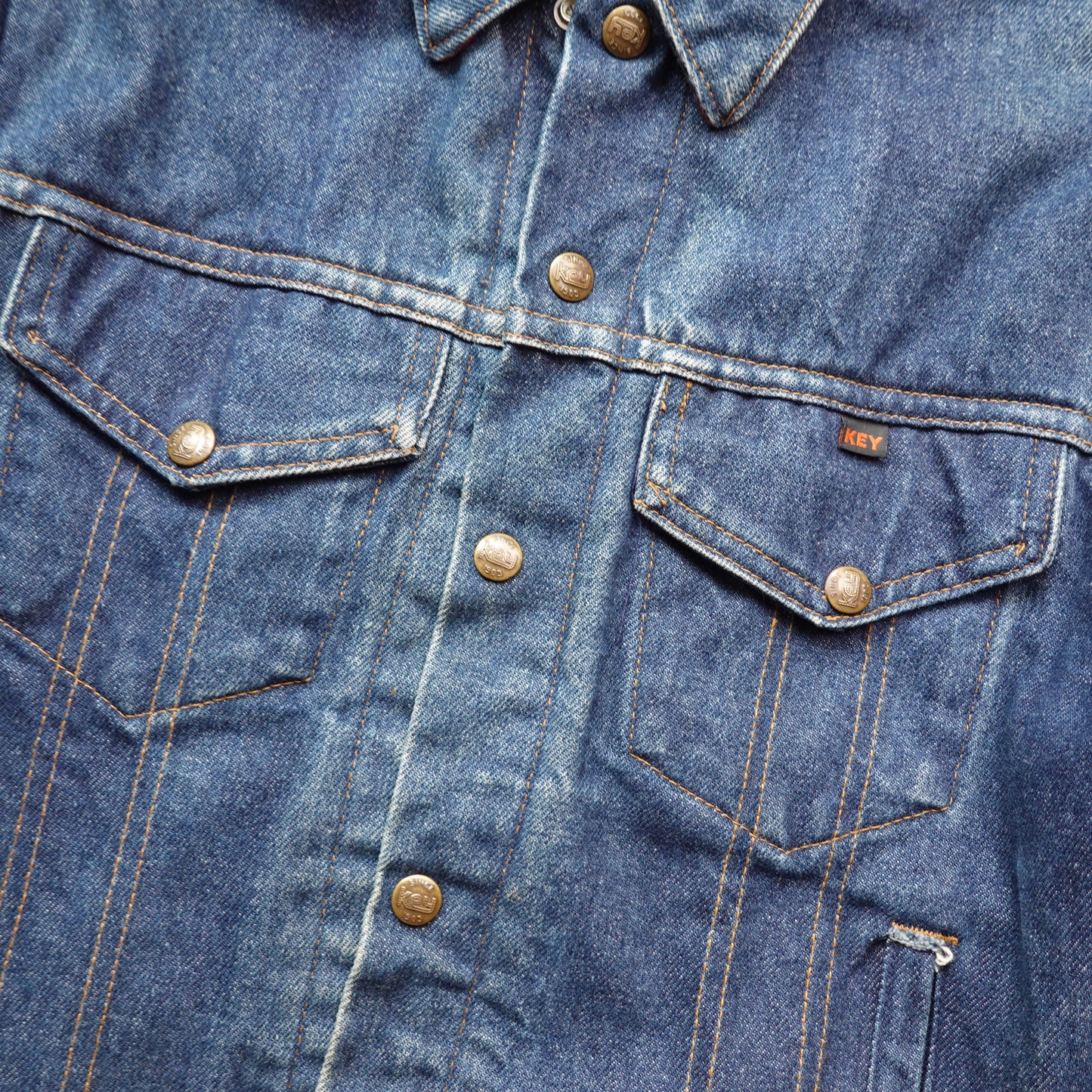 Vintage Key Flannel Lined Denim Jacket - Size XS