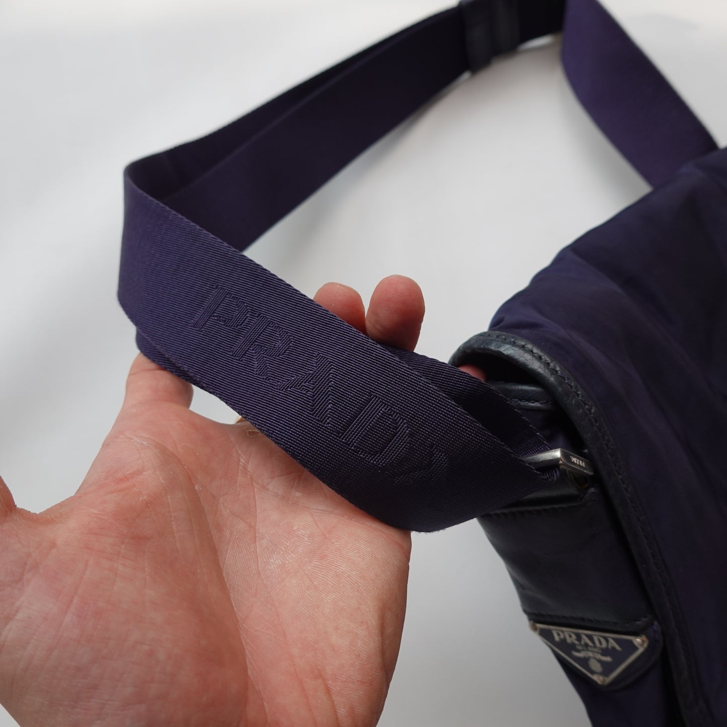 Vintage Prada Navy Messenger Bag