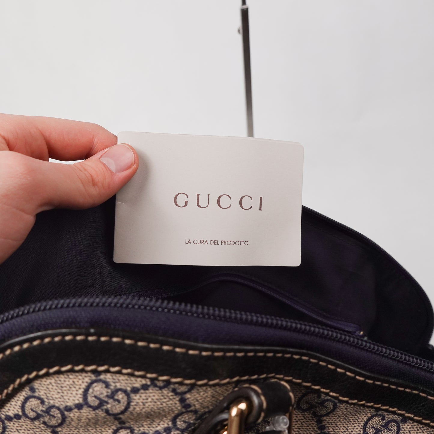 Gucci GG Canvas/Leather Reins Web Bag