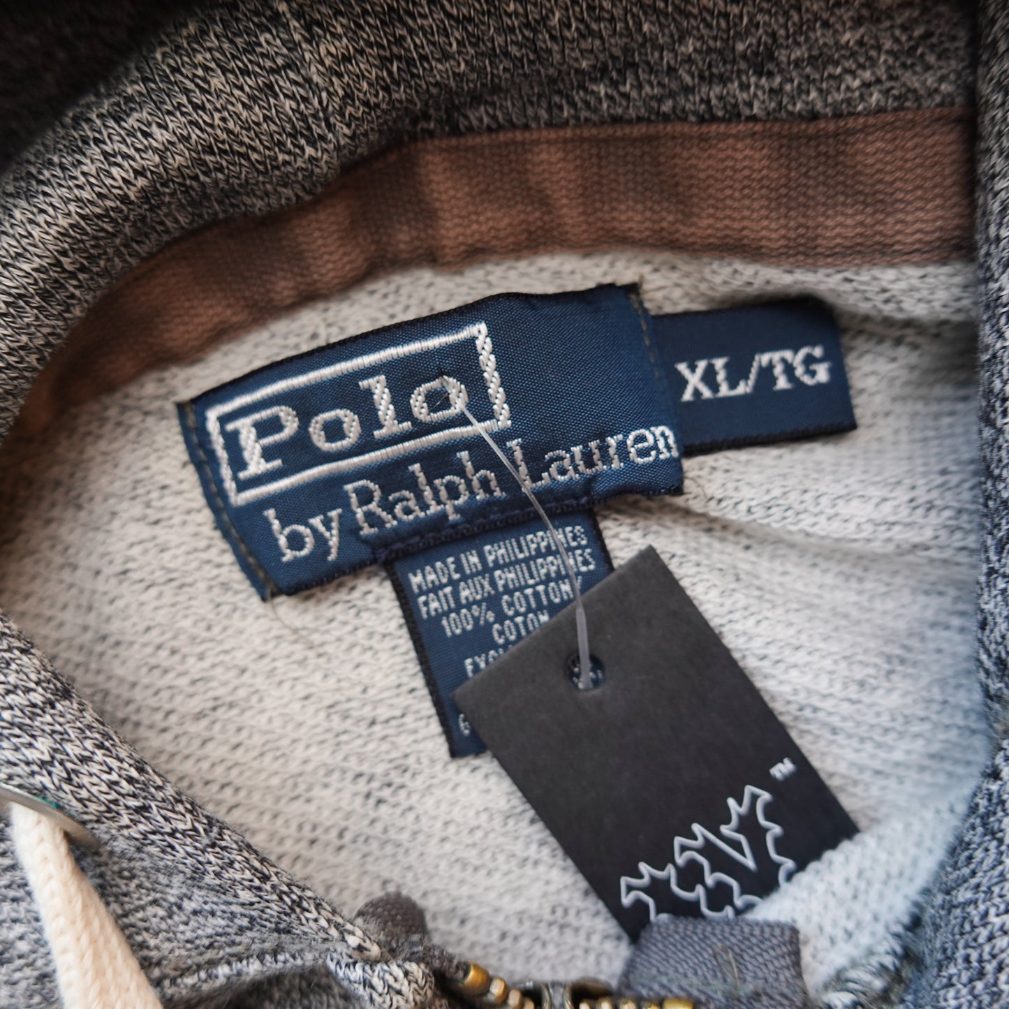 Vintage Polo RL Grey Zip Up - Size XL