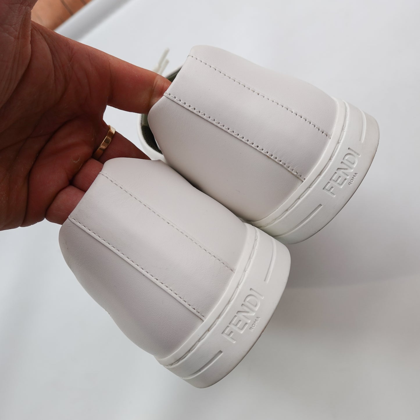 Fendi Bug Eyes Leather Sneaker - Size 8