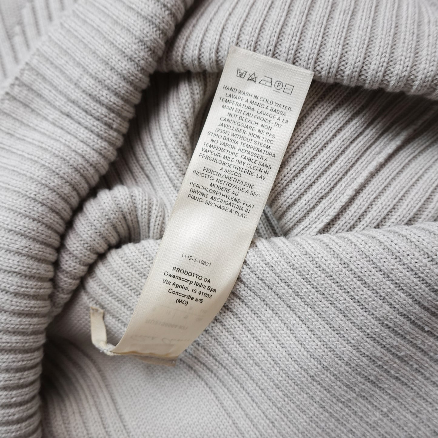 Rick Owens Virgin Wool Ribbed Knit Sweater - Size S