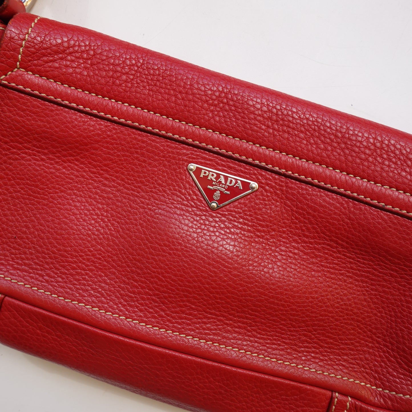 Prada Red Leather Shoulder Bag