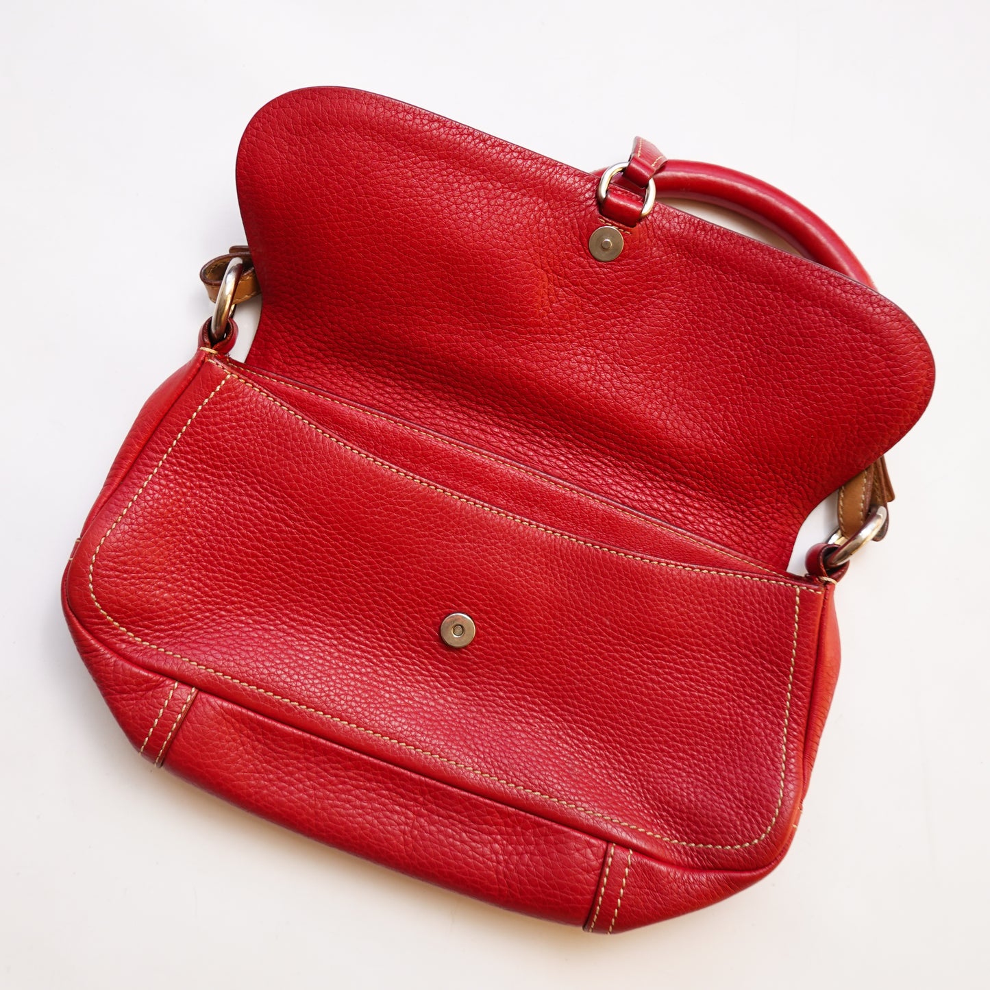 Prada Red Leather Shoulder Bag