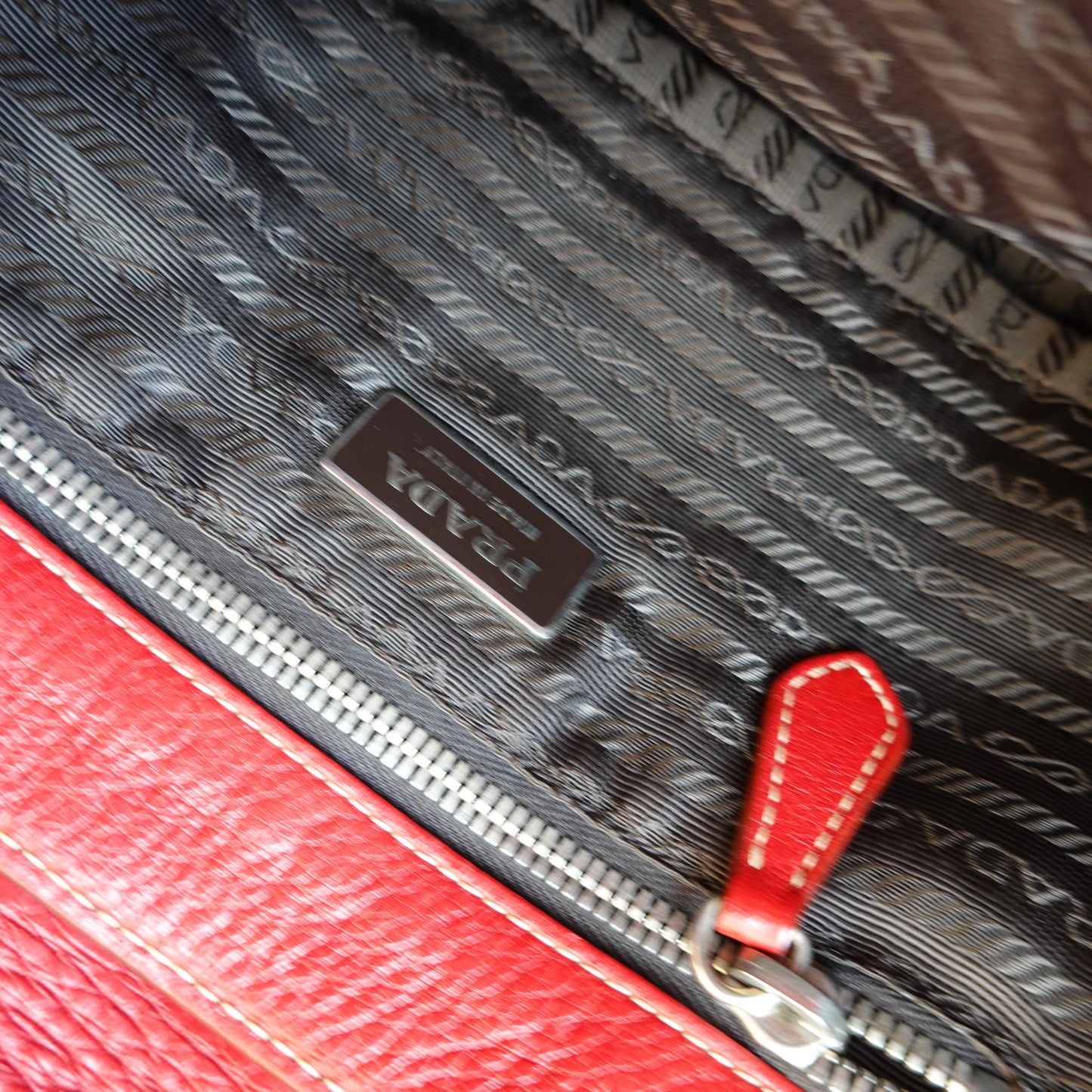 Prada Red Leather Shoulder Bag