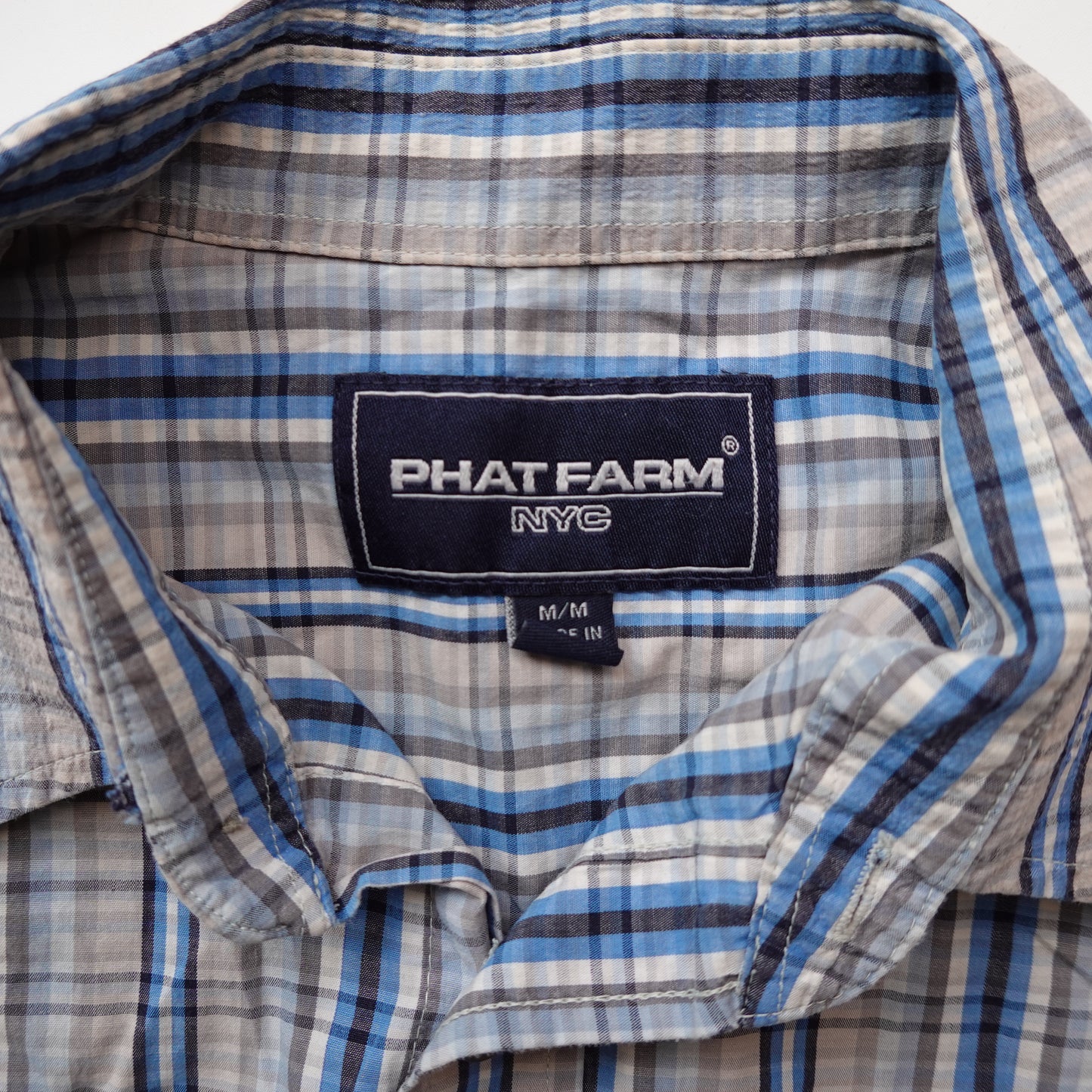 Phat Farm NYC Plaid SS Button Up - Size M
