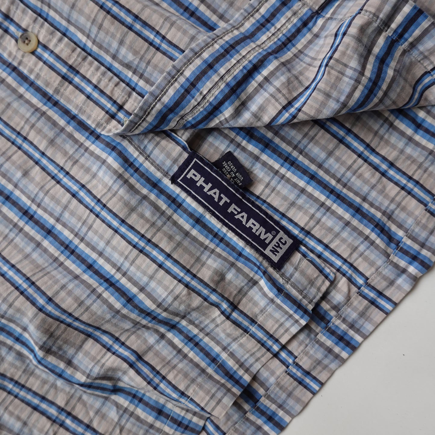 Phat Farm NYC Plaid SS Button Up - Size M