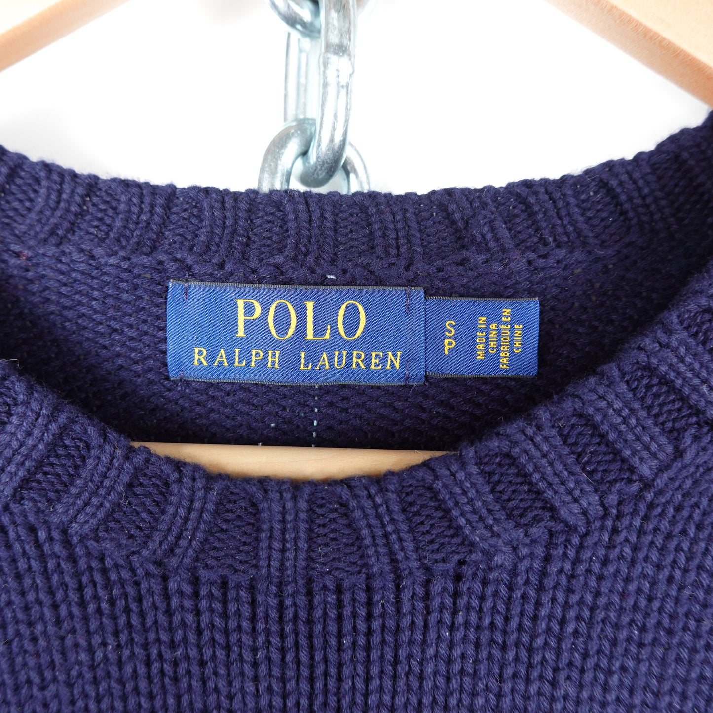 Polo RL Spell Out Knit Sweater - Size S