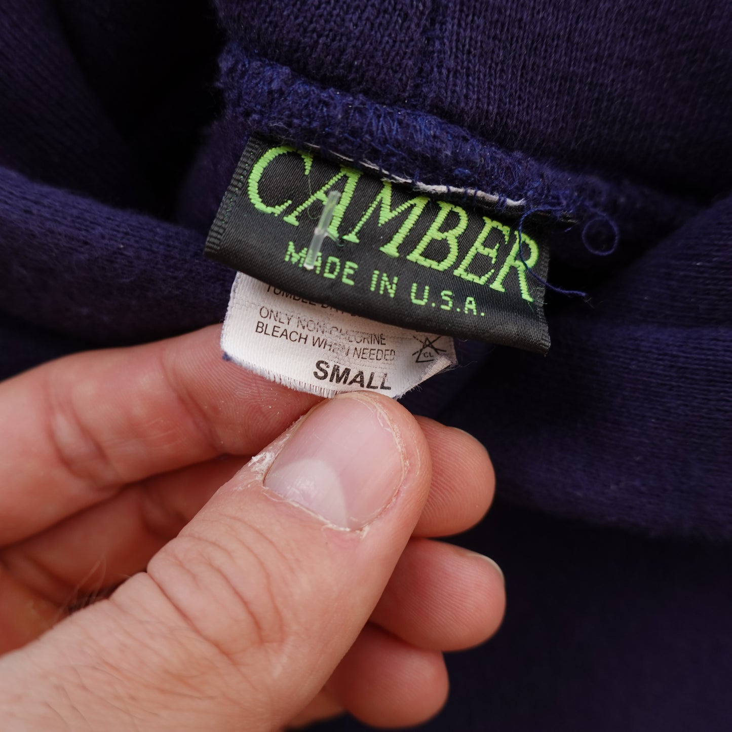 Camber Double Thick Navy Blank Hoodie - Size S