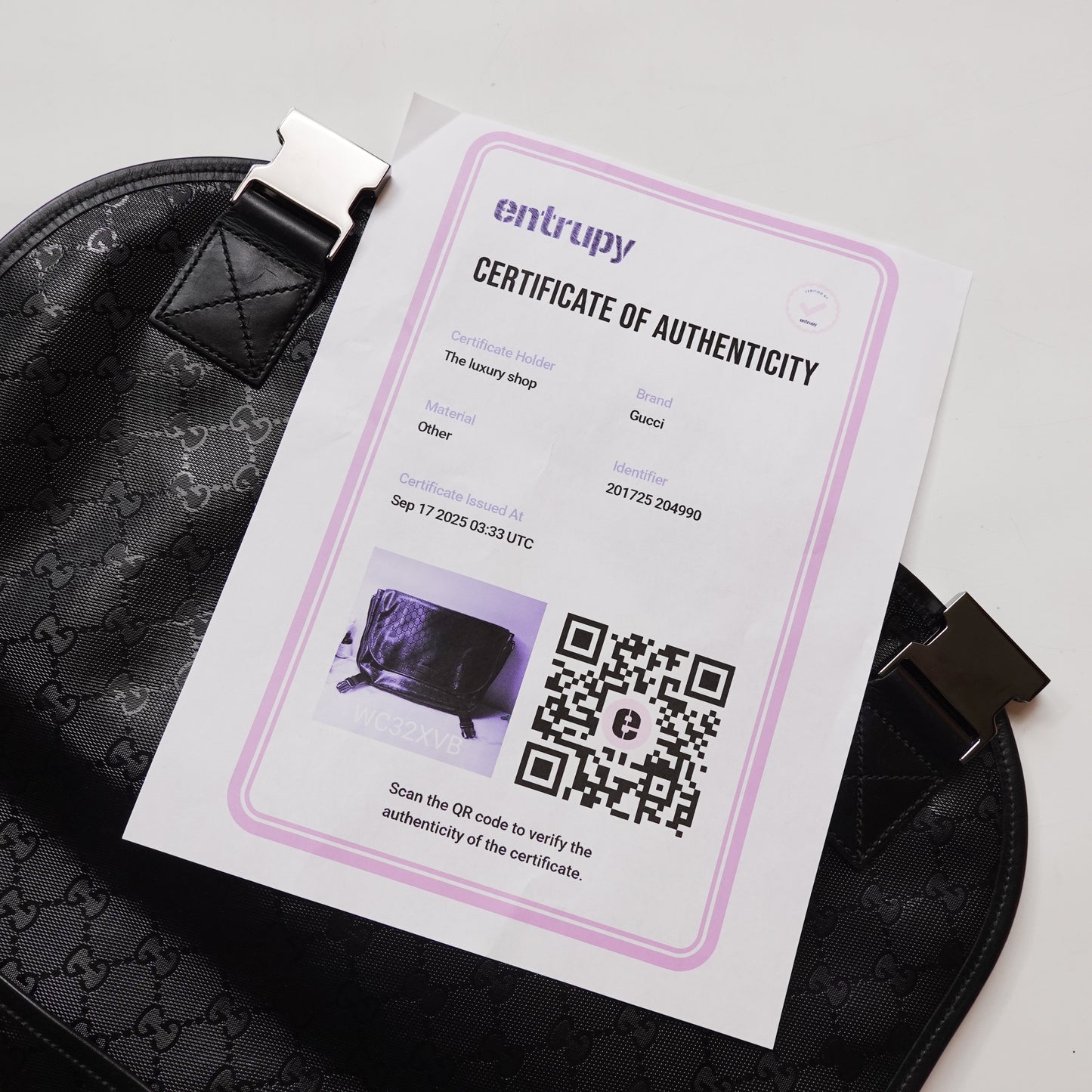 Gucci Patent Leather Monogram Messenger Bag