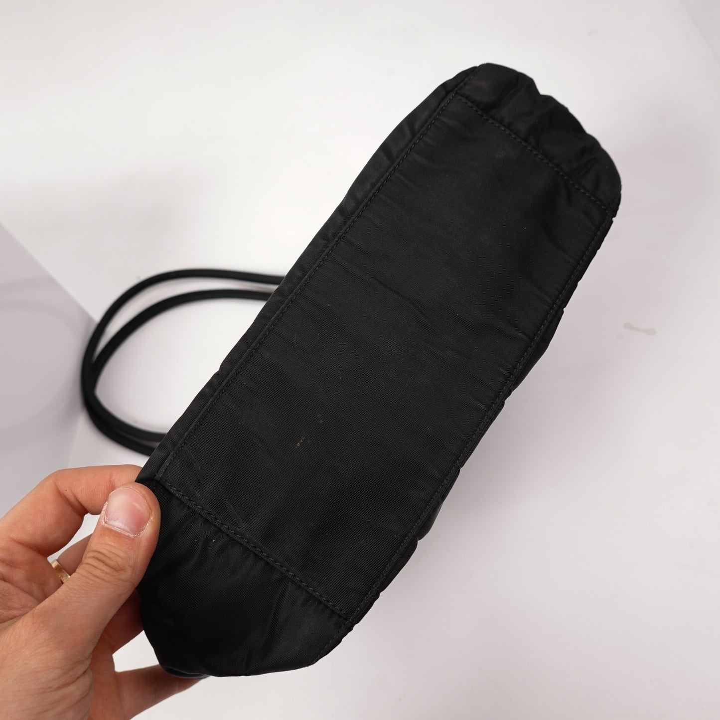 Prada Side Triangle Nylon Tote Bag