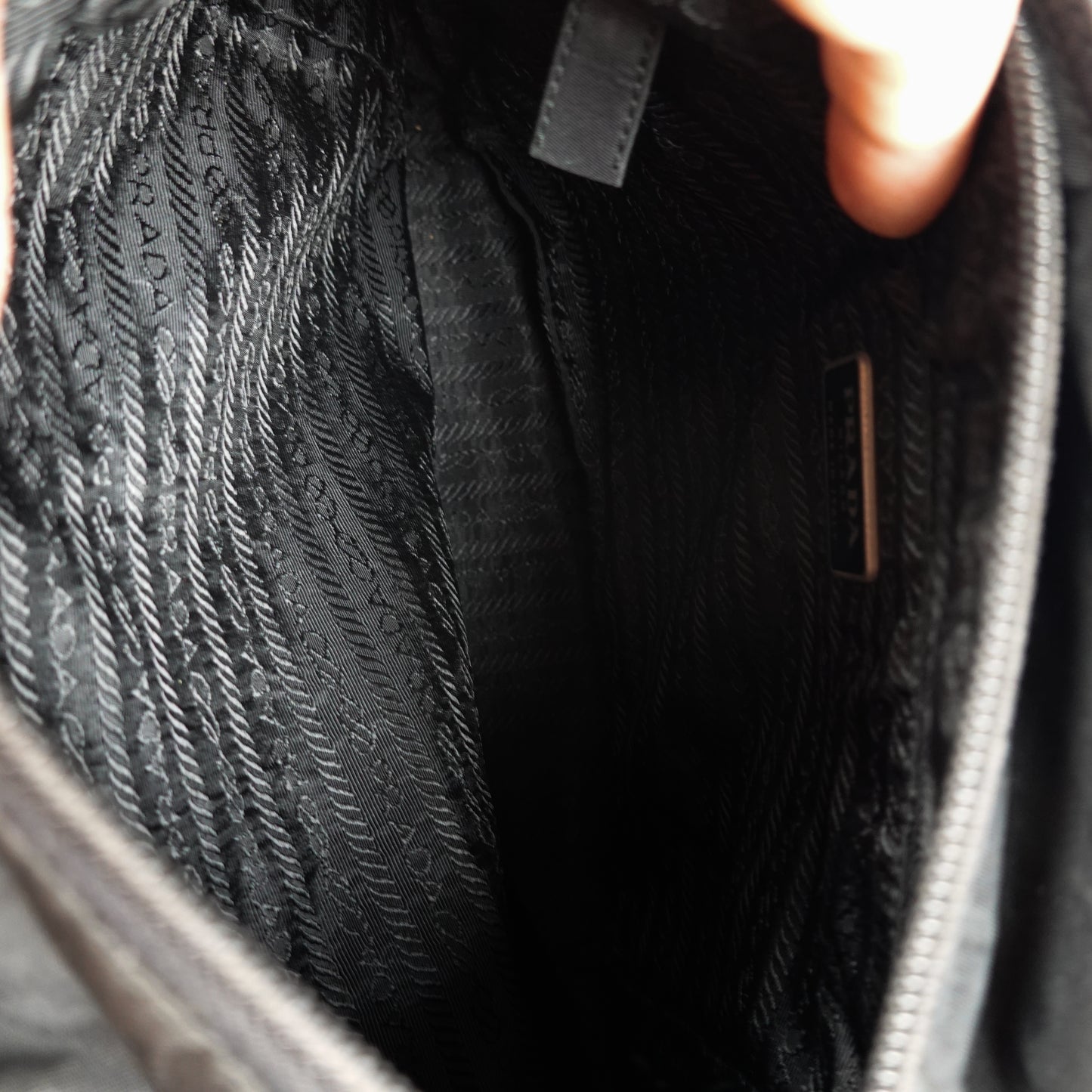 Prada Side Triangle Nylon Tote Bag