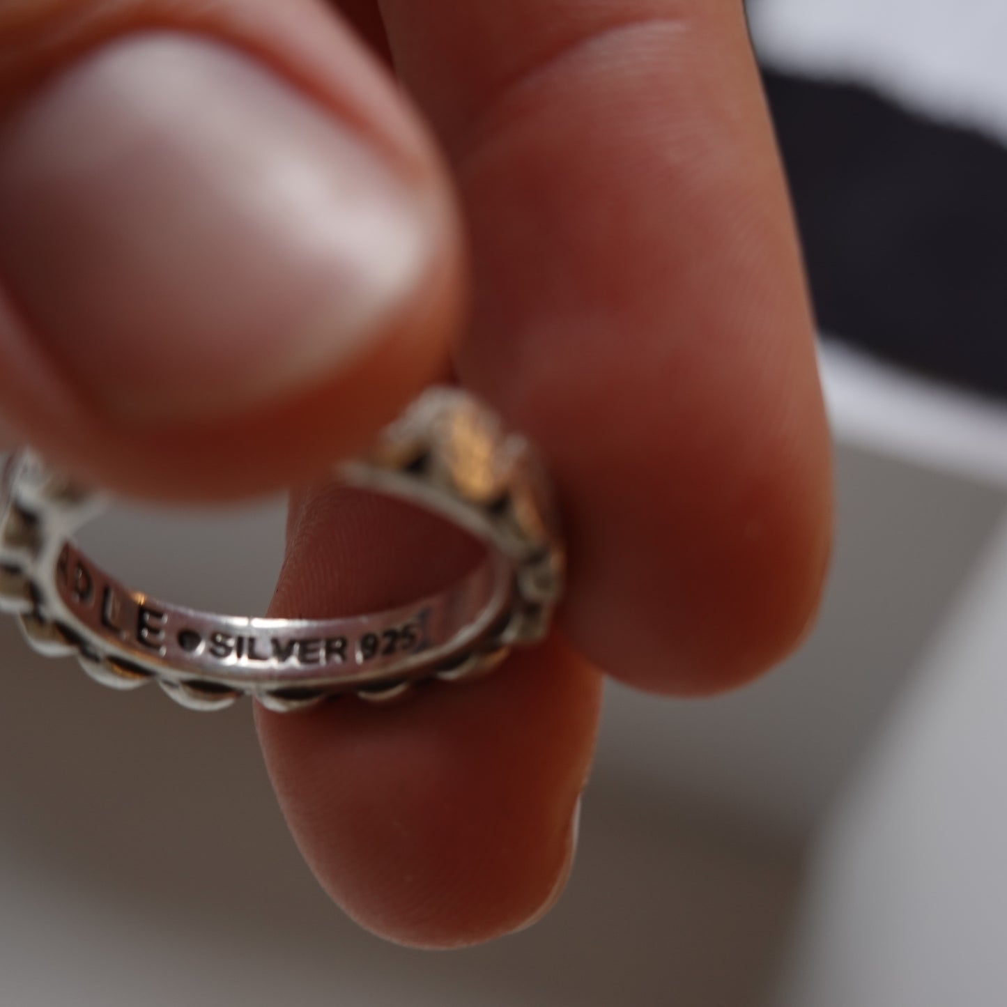 Maple Wavy Smile Silver Ring