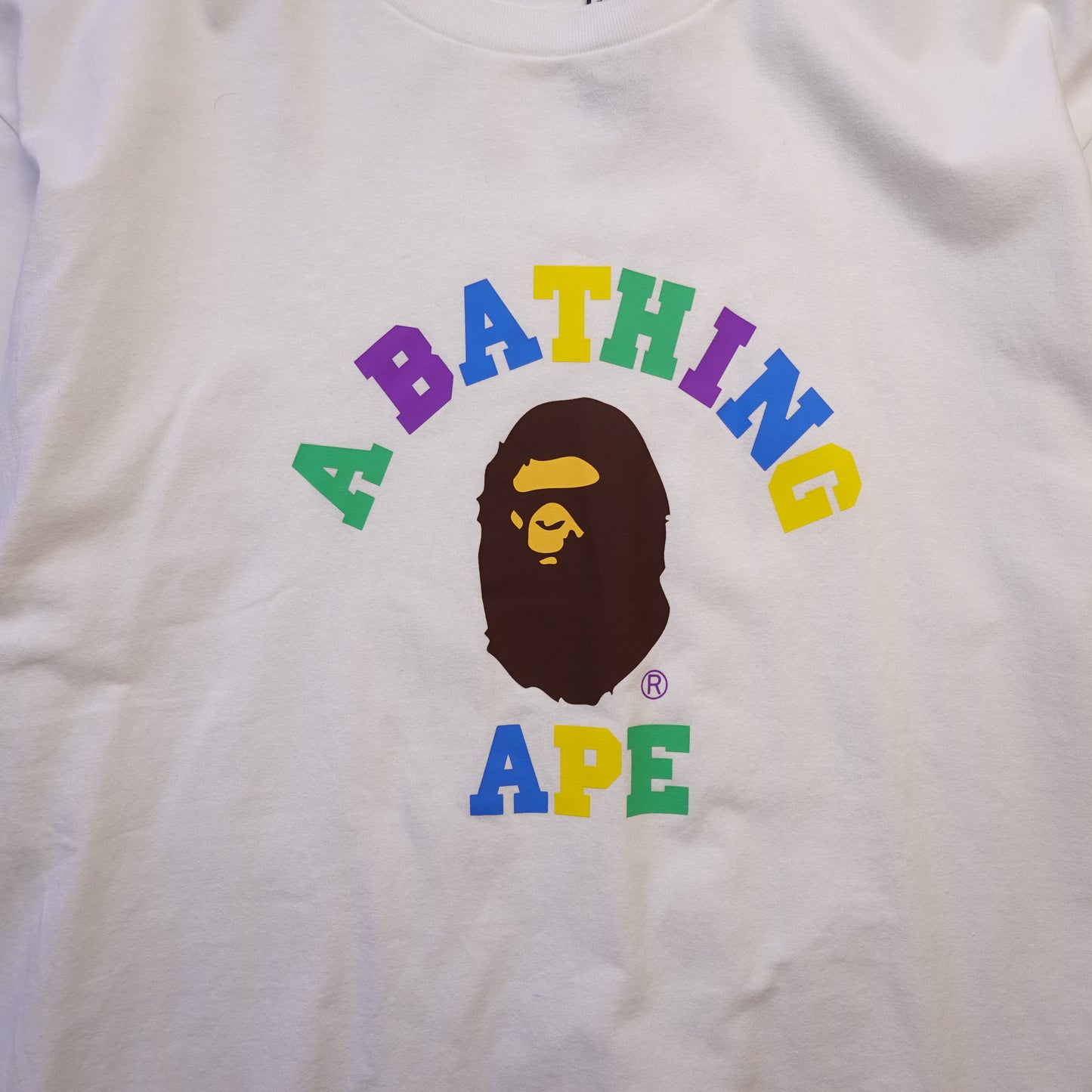 Bape Multi Colour Collegiate Tee - Size XXL