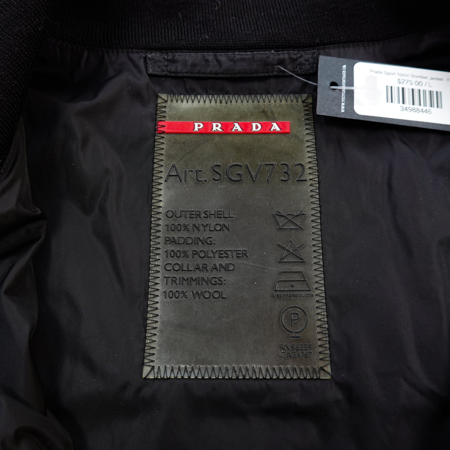 Prada Sport Nylon Bomber Jacket - Fits L
