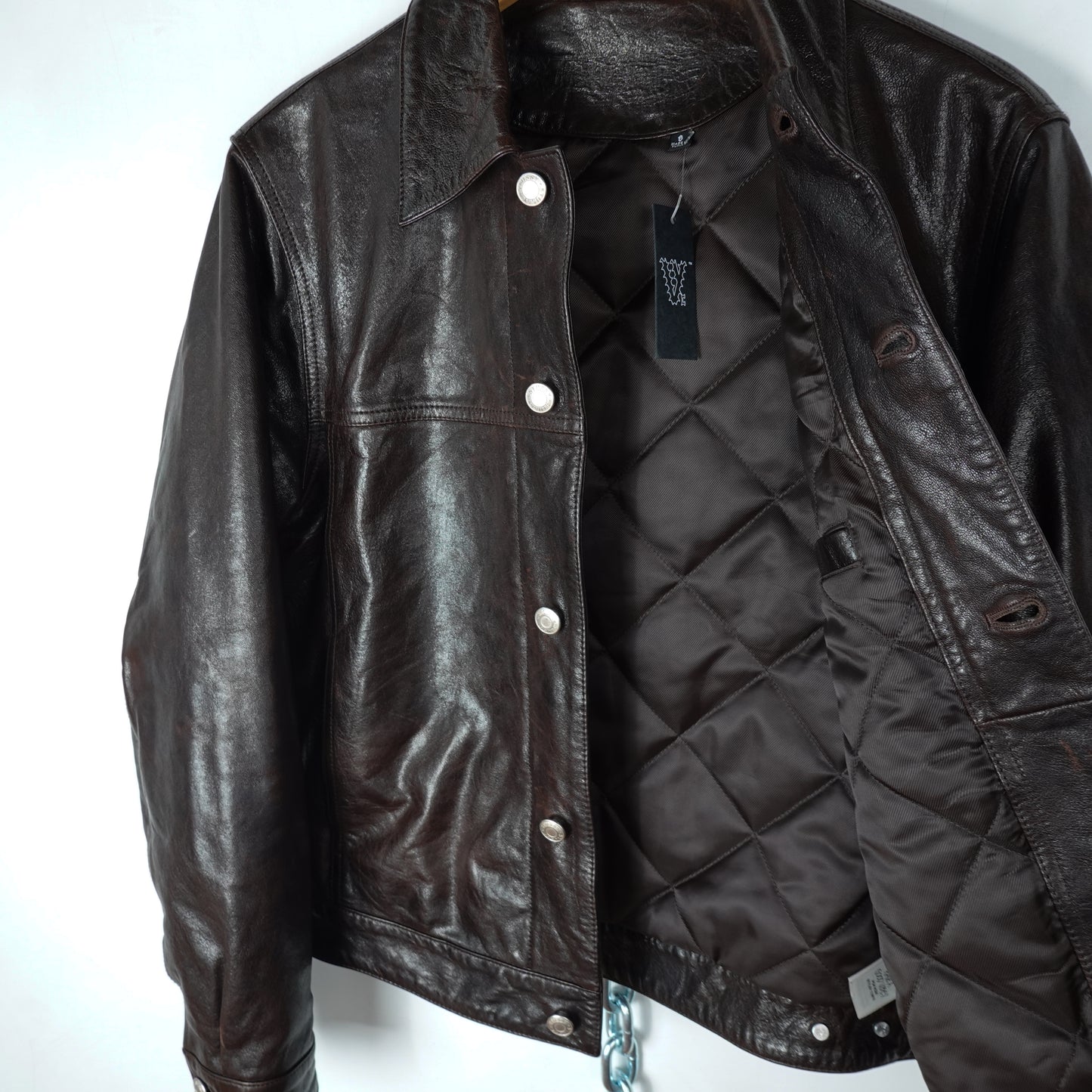 Stussy Trucker Leather Jacket - Size S