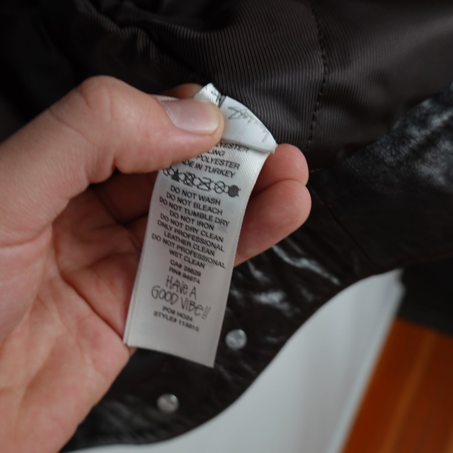 Stussy Trucker Leather Jacket - Size S