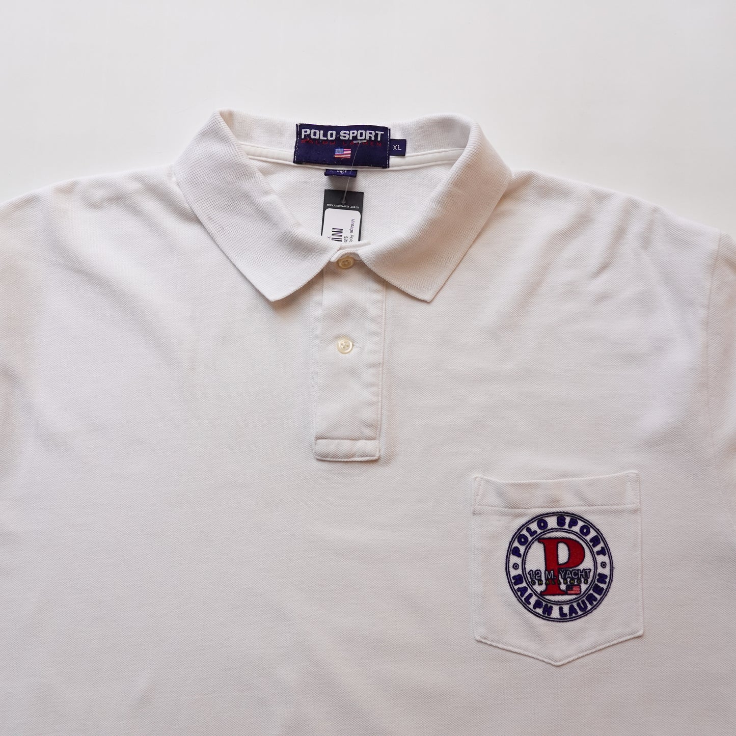 Vintage Polo Sport White Polo - Size XL