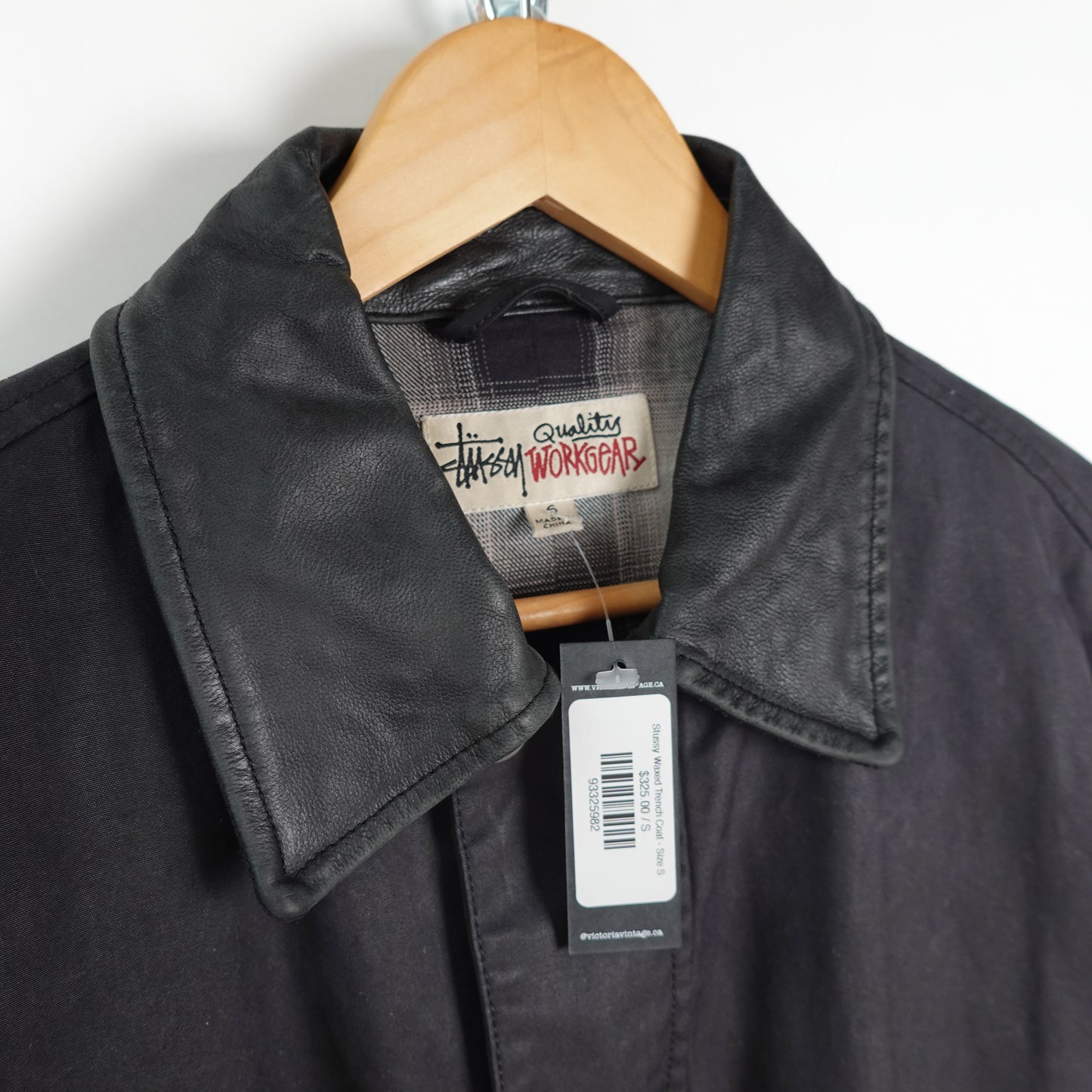 Stussy Waxed Trench Coat - Size S