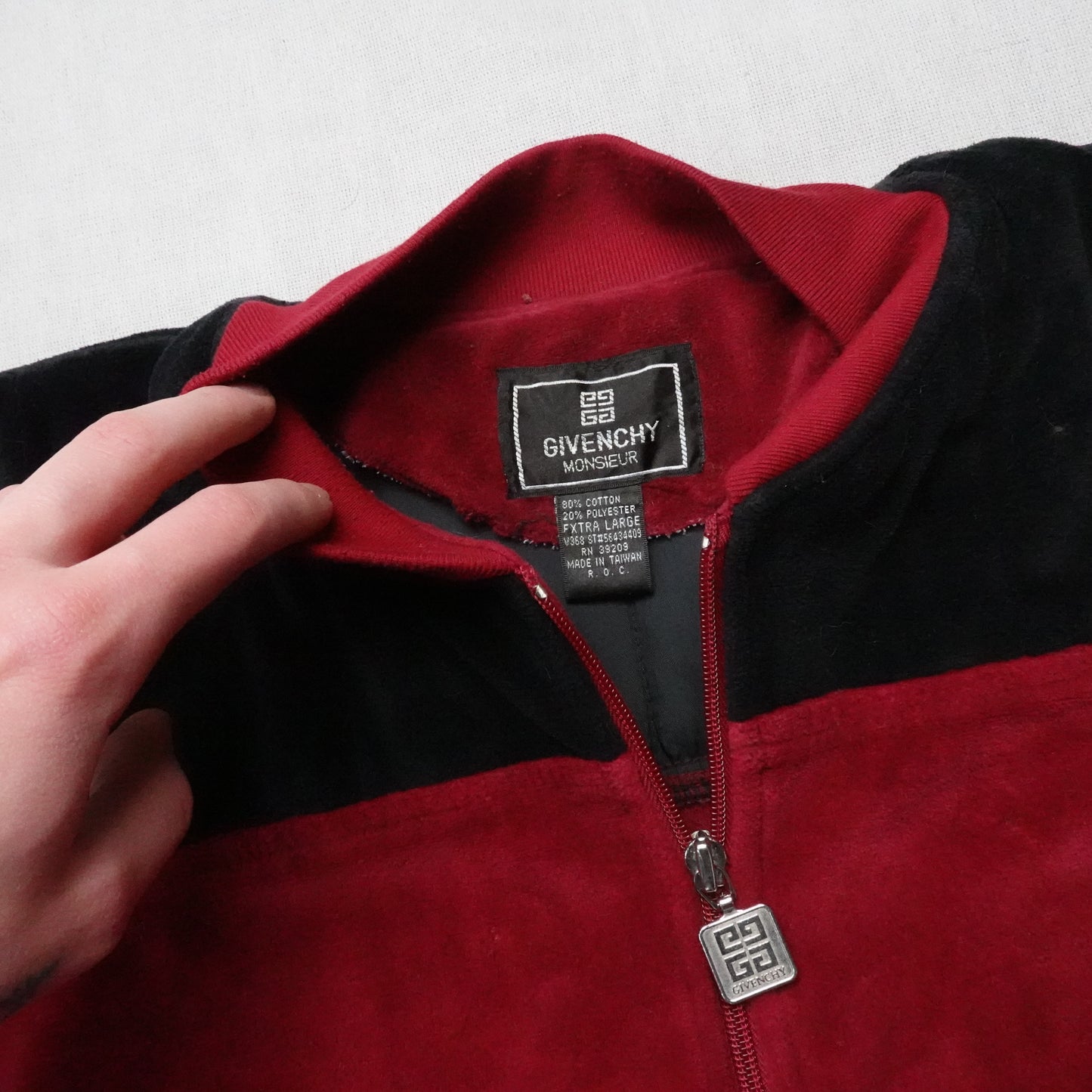 Vintage Givenchy Velour Zip Up - Size XL