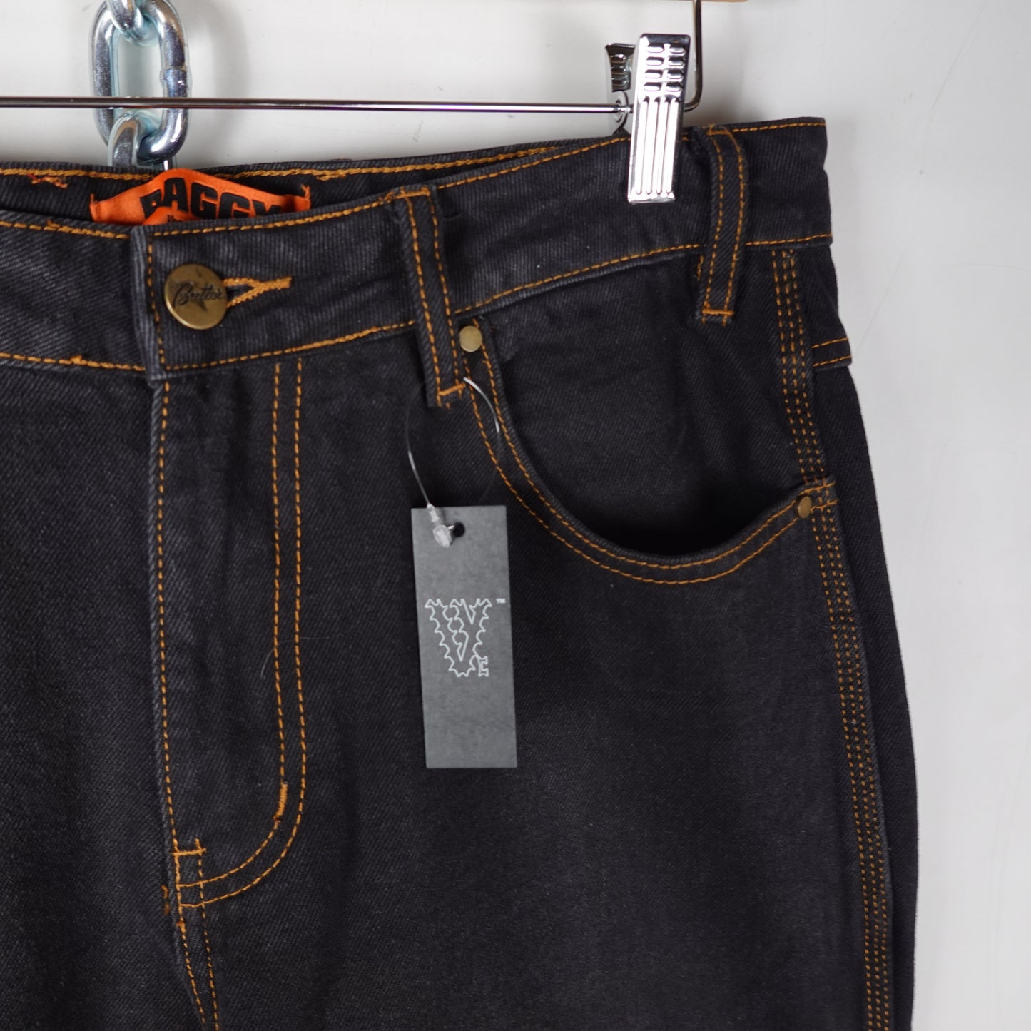 Butter Baggy Black Denim - Size 32