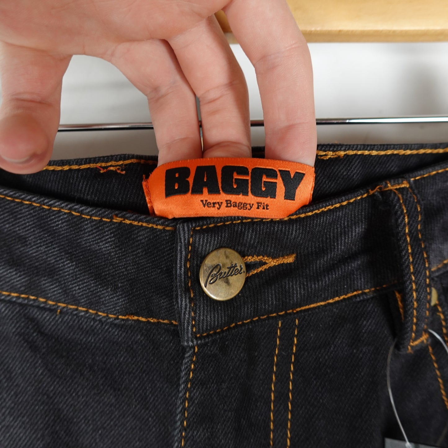 Butter Baggy Black Denim - Size 32
