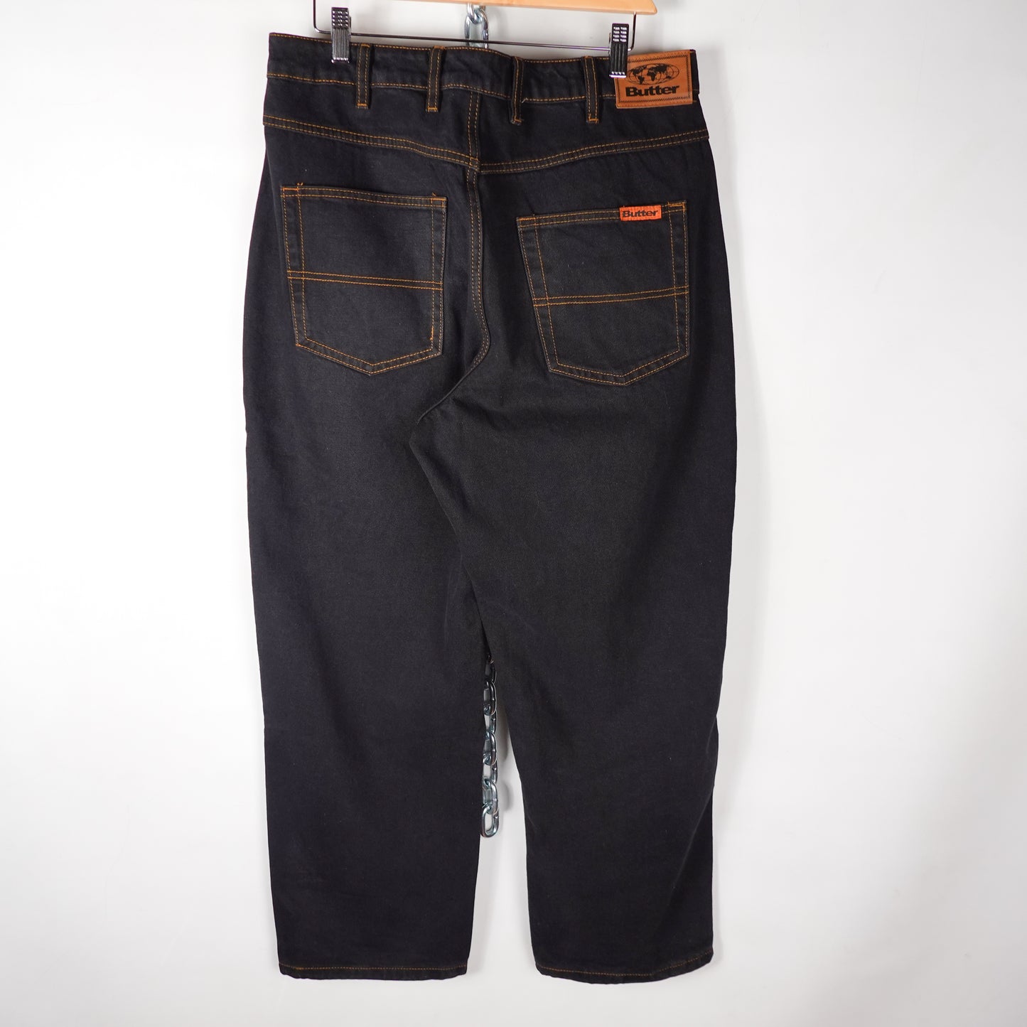 Butter Baggy Black Denim - Size 32
