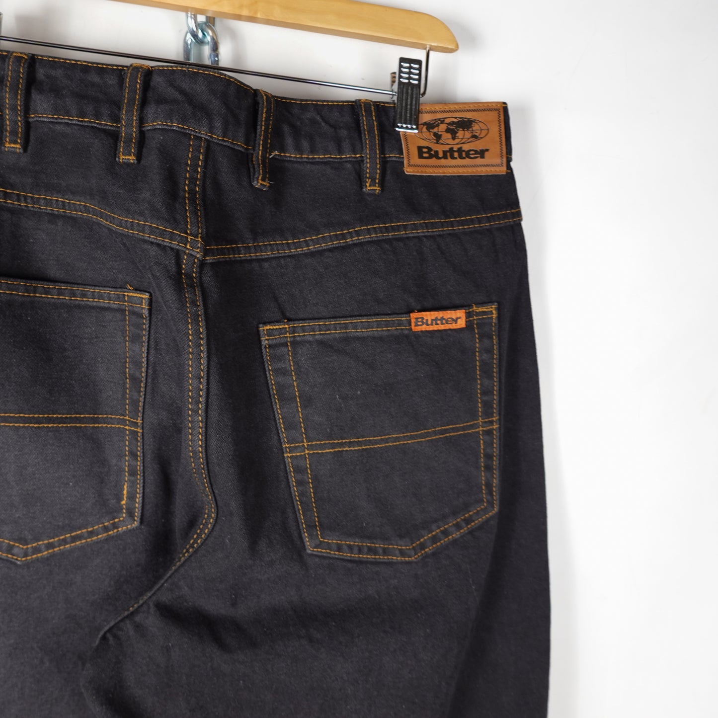Butter Baggy Black Denim - Size 32