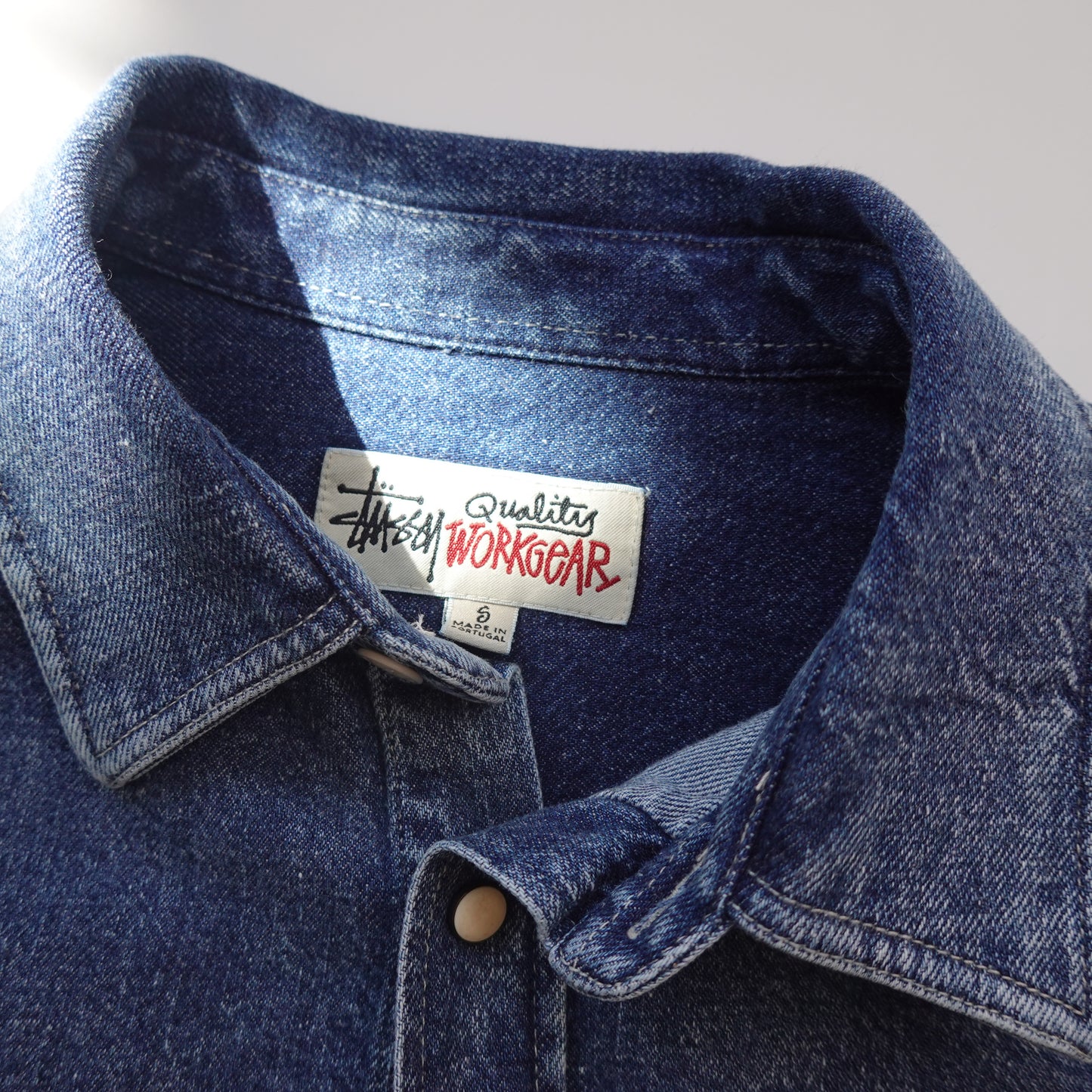 Stussy Work Gear Denim Button Up Shirt - Size S