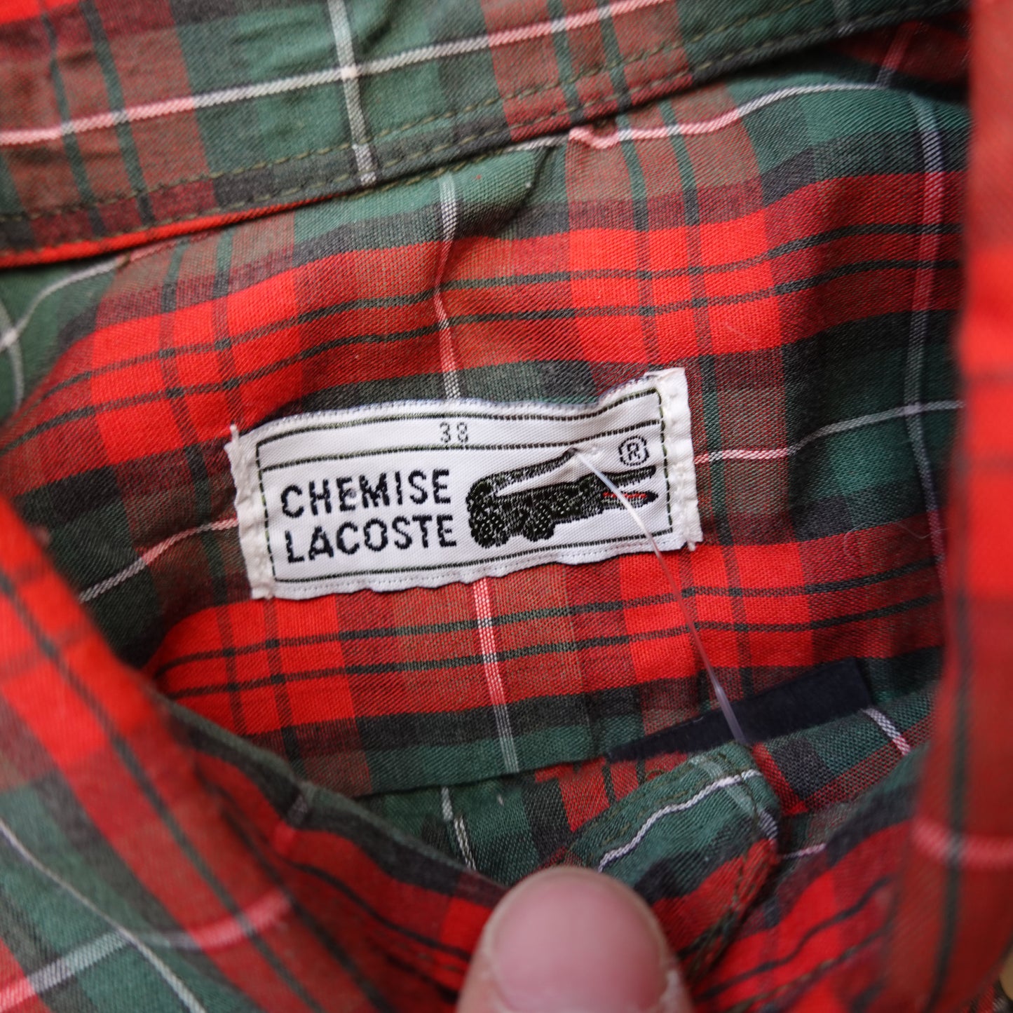 Vintage Lacoste Plaid SS Button Up - Size M