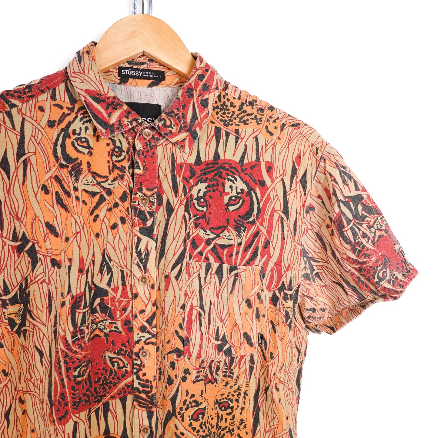 Vintage Stussy Flame Tiger BU - Size S