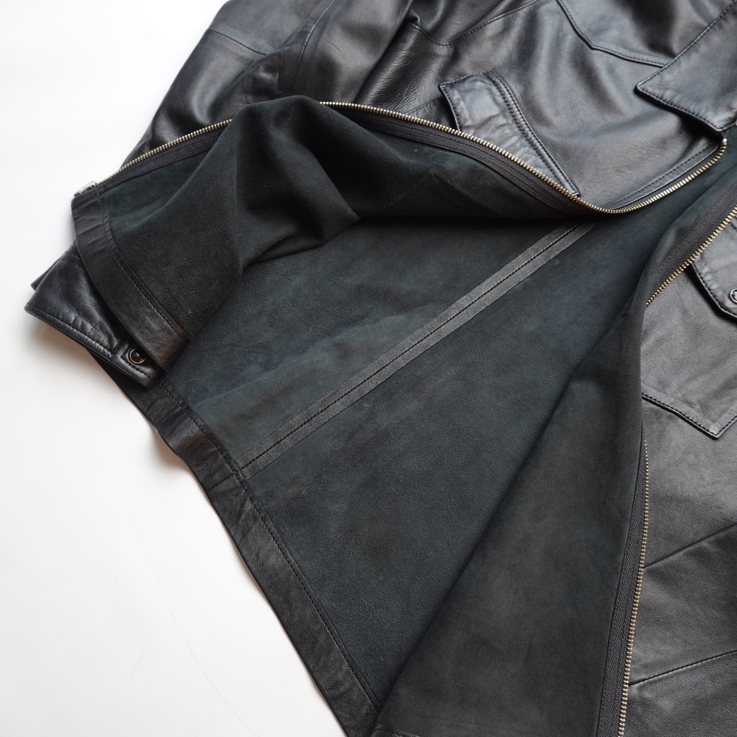 Stussy Sheep Leather Western Zip Up Jacket - Size S