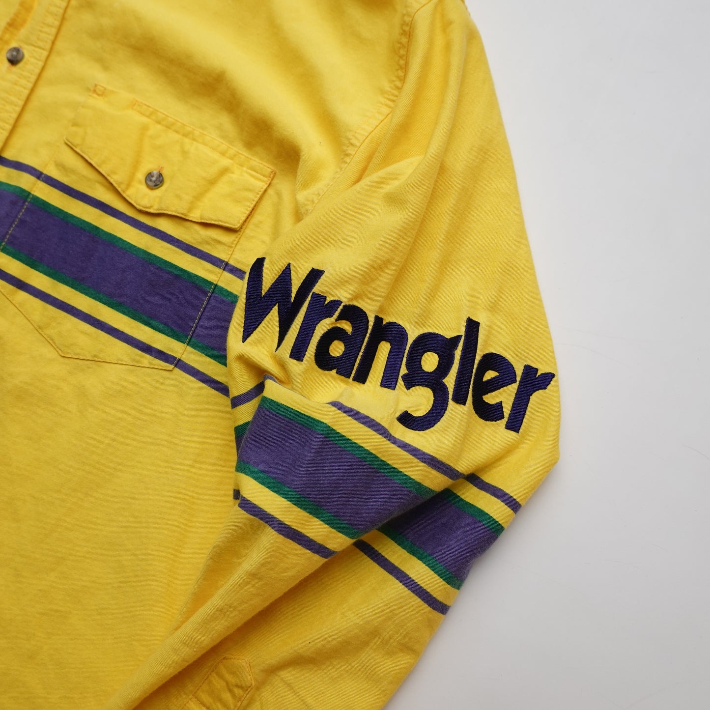 Wrangler Spellout Western Shirt Yellow - Size L