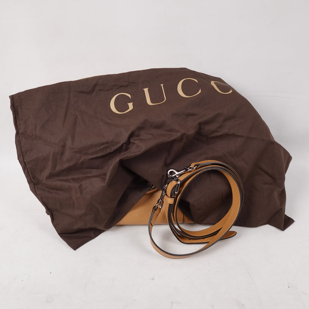 Gucci Calkskin GG Convertible Dome Satchel Bag