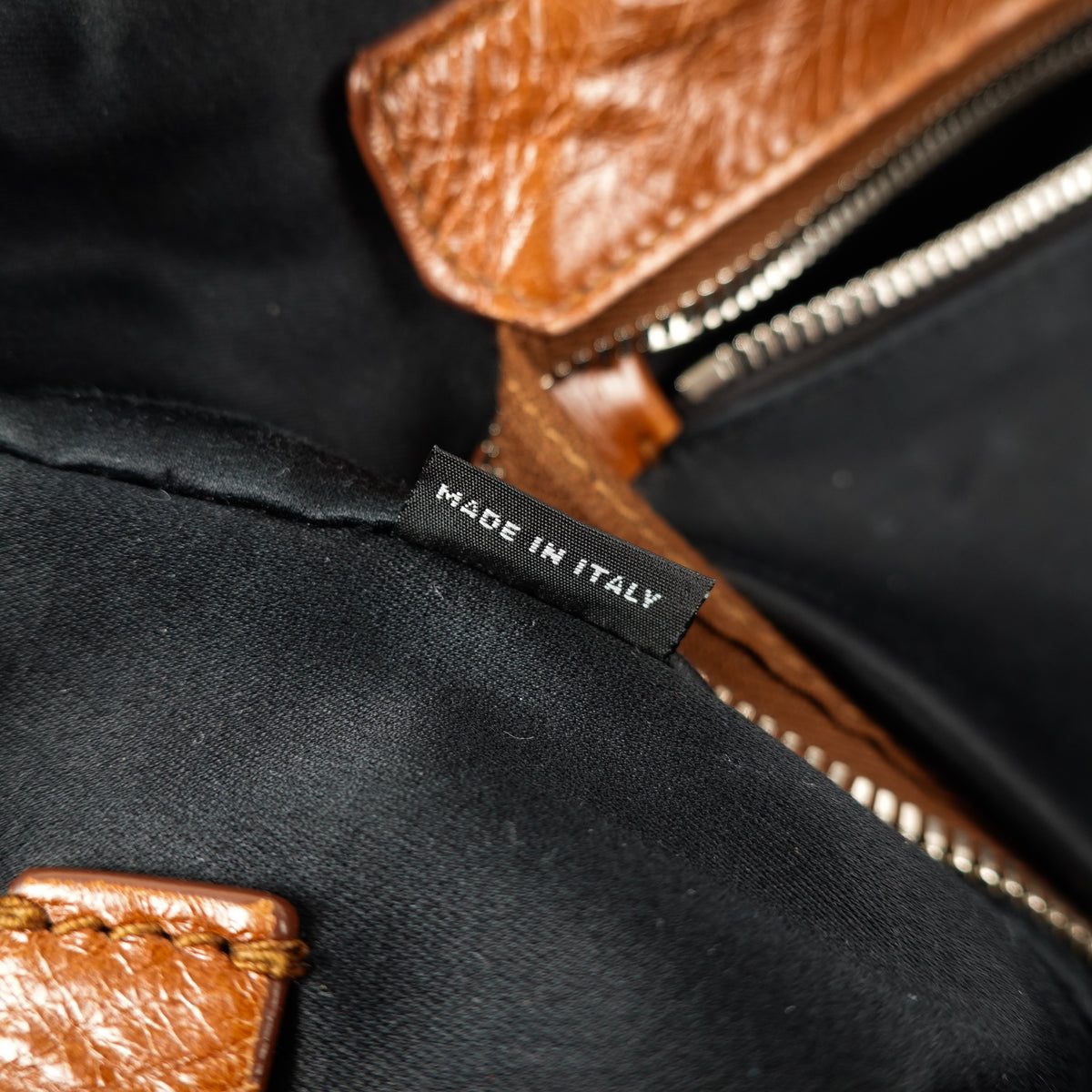 Miu Miu Vitello Leather Tote Bag Brown