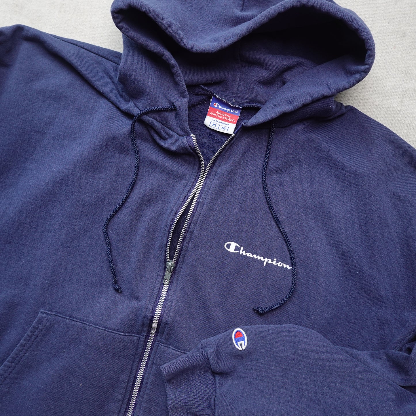 Vintage Champion Zip Up Hoodie - Size XL